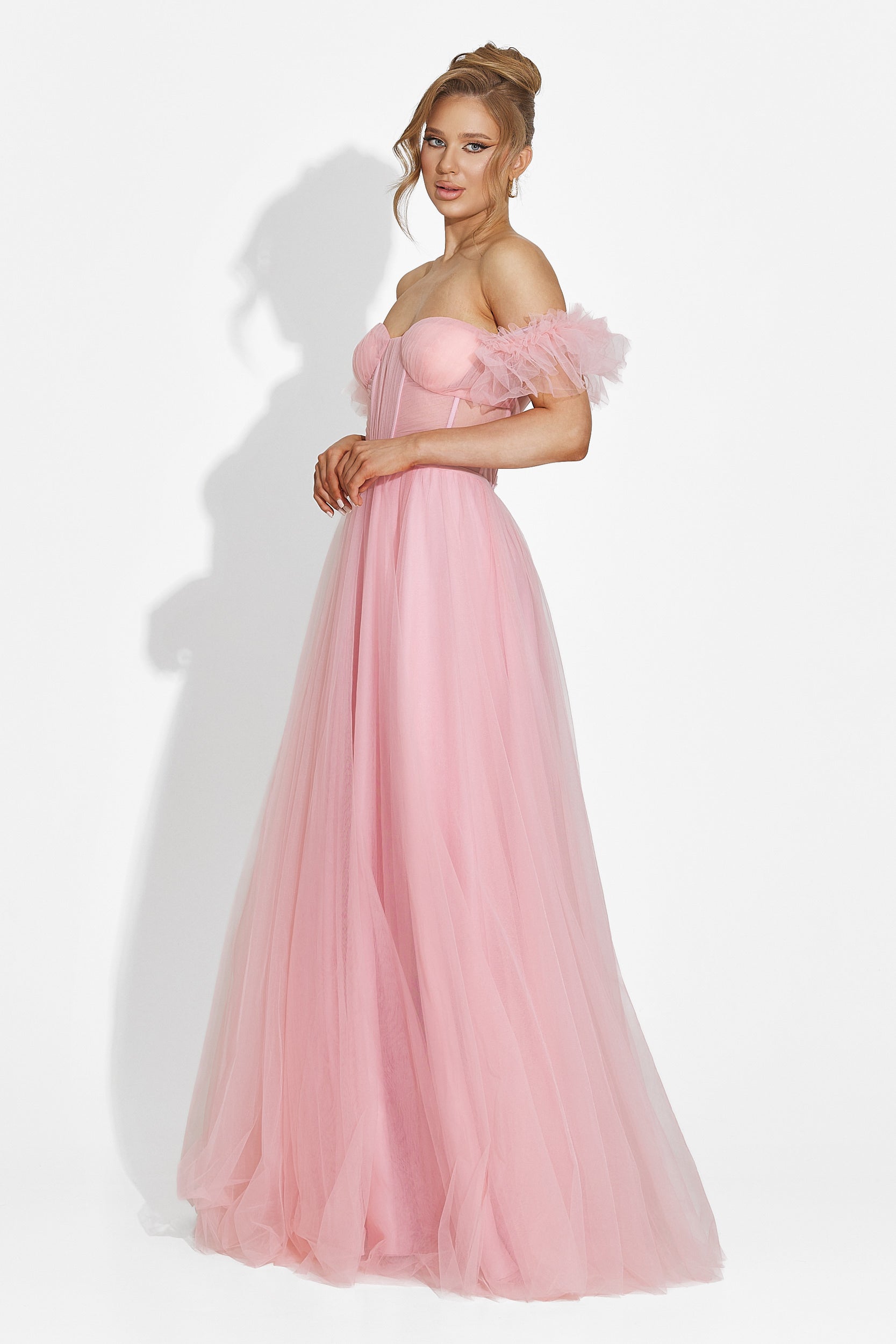 Janiece Bogas hosszú rózsaszín női ruha