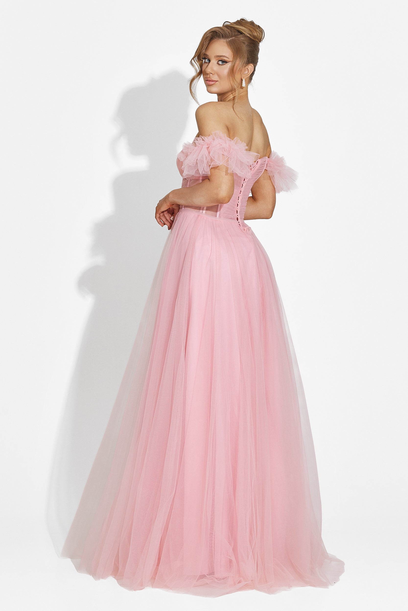 Janiece Bogas hosszú rózsaszín női ruha