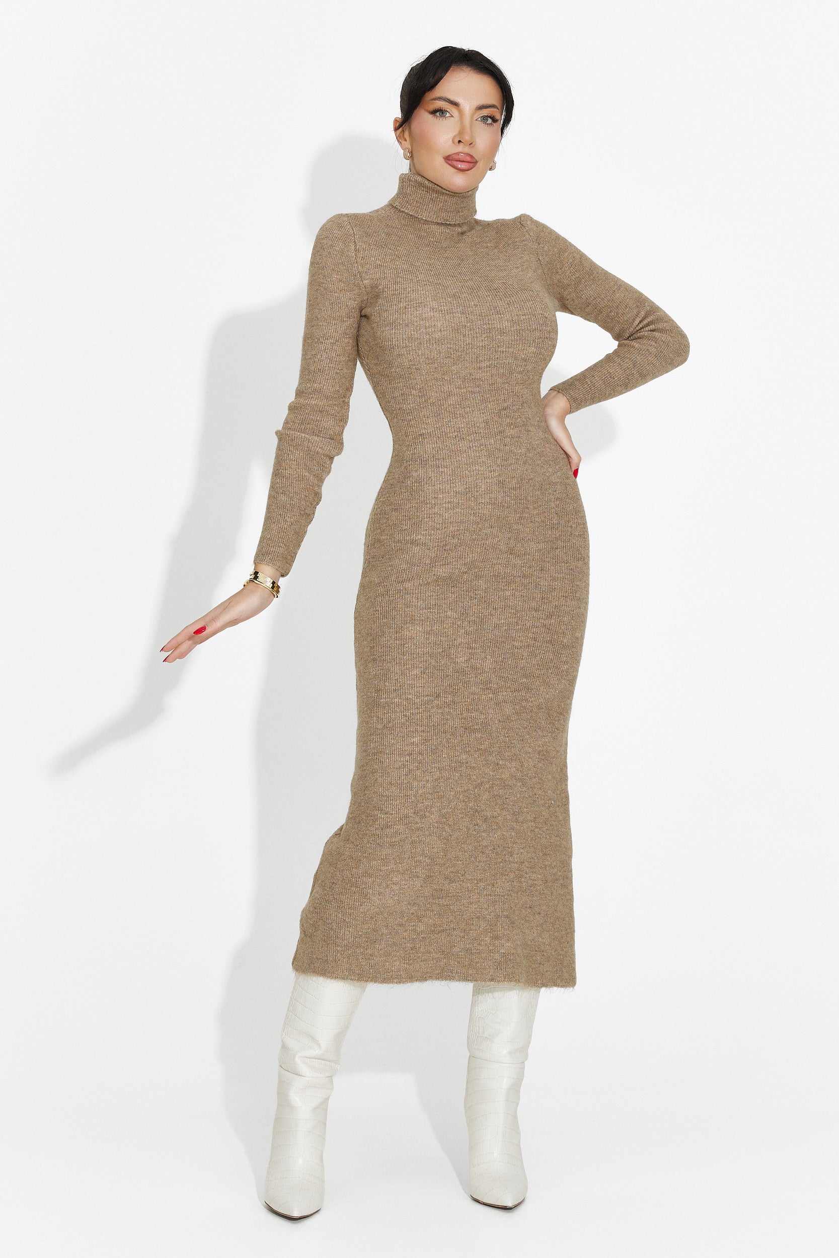 Női midi ruha bézs Patrisia Bogas