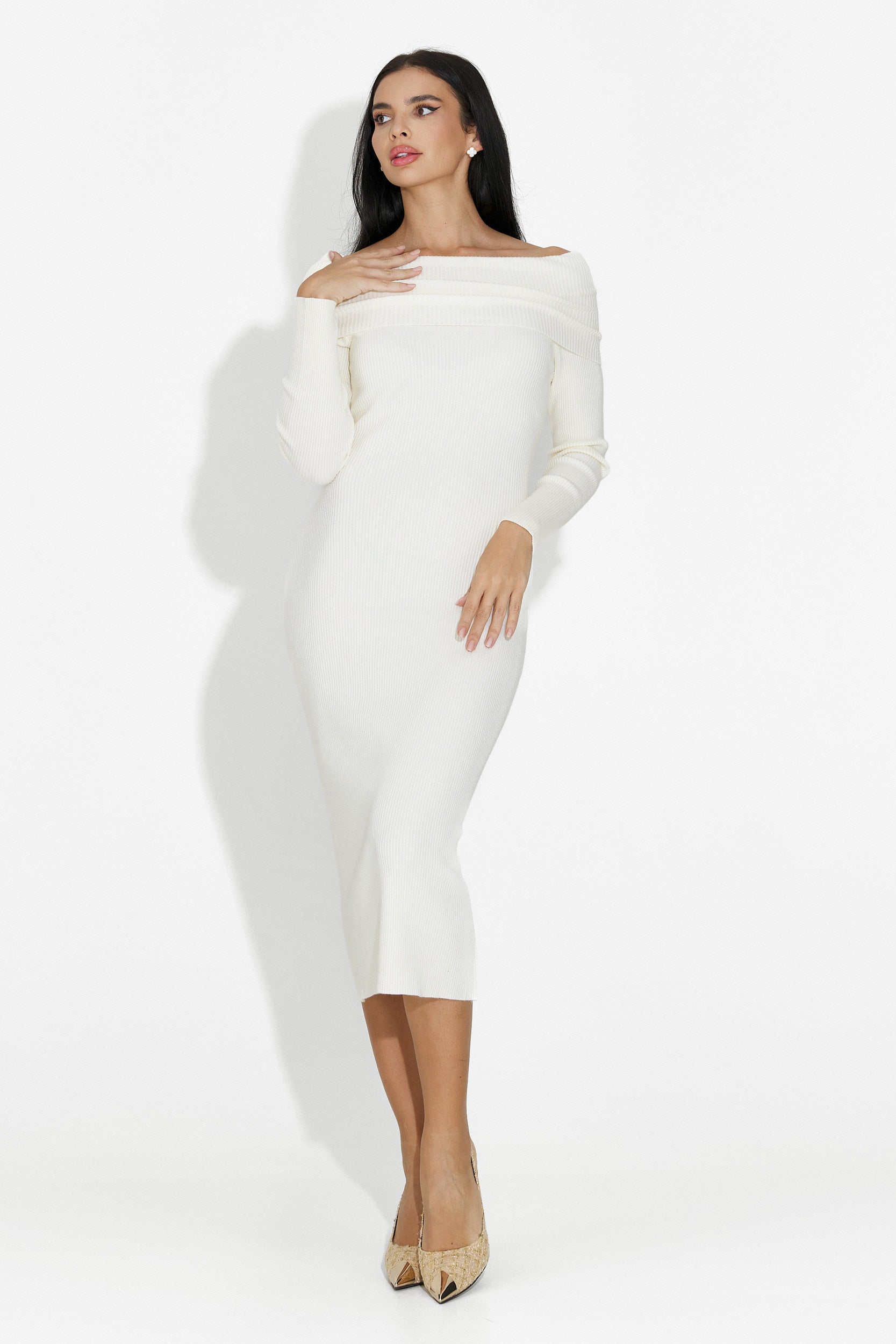 Velana Bogas bézs midi ruha nőknek