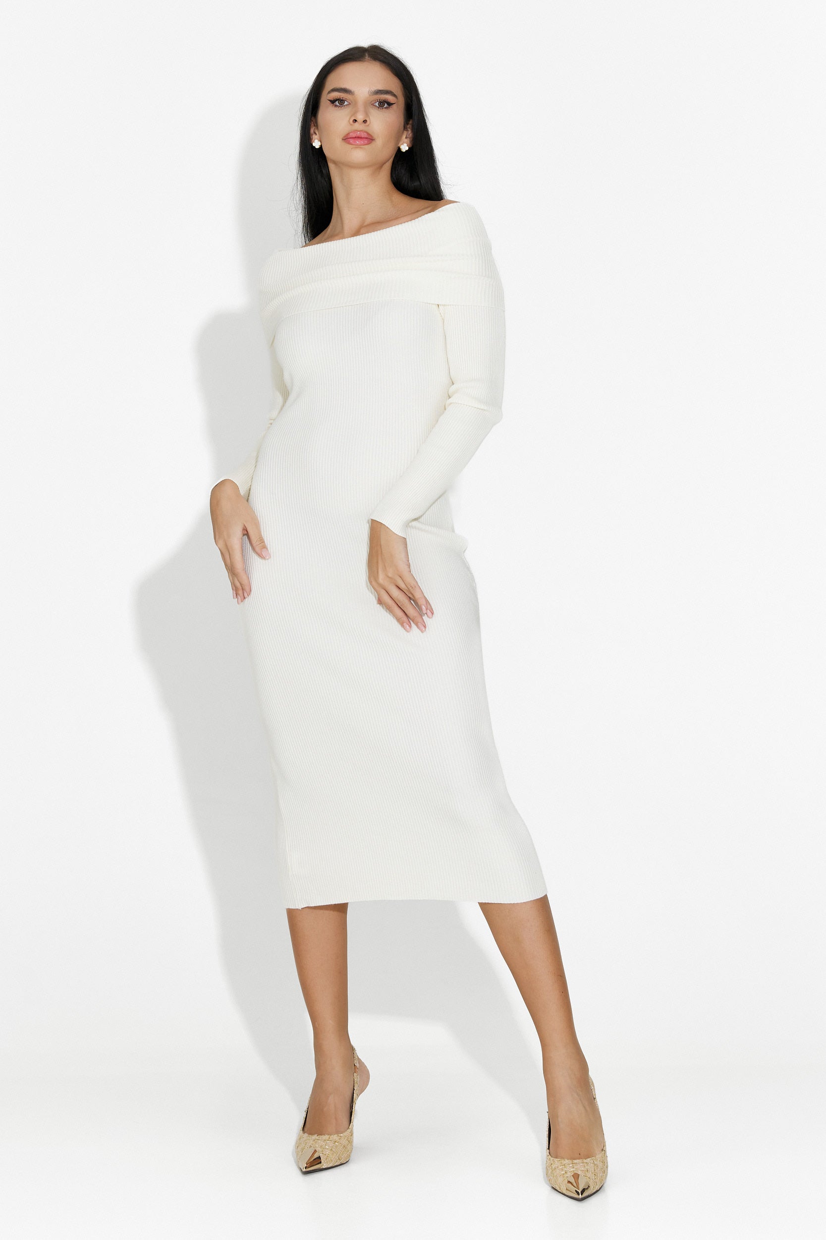 Velana Bogas bézs midi ruha nőknek