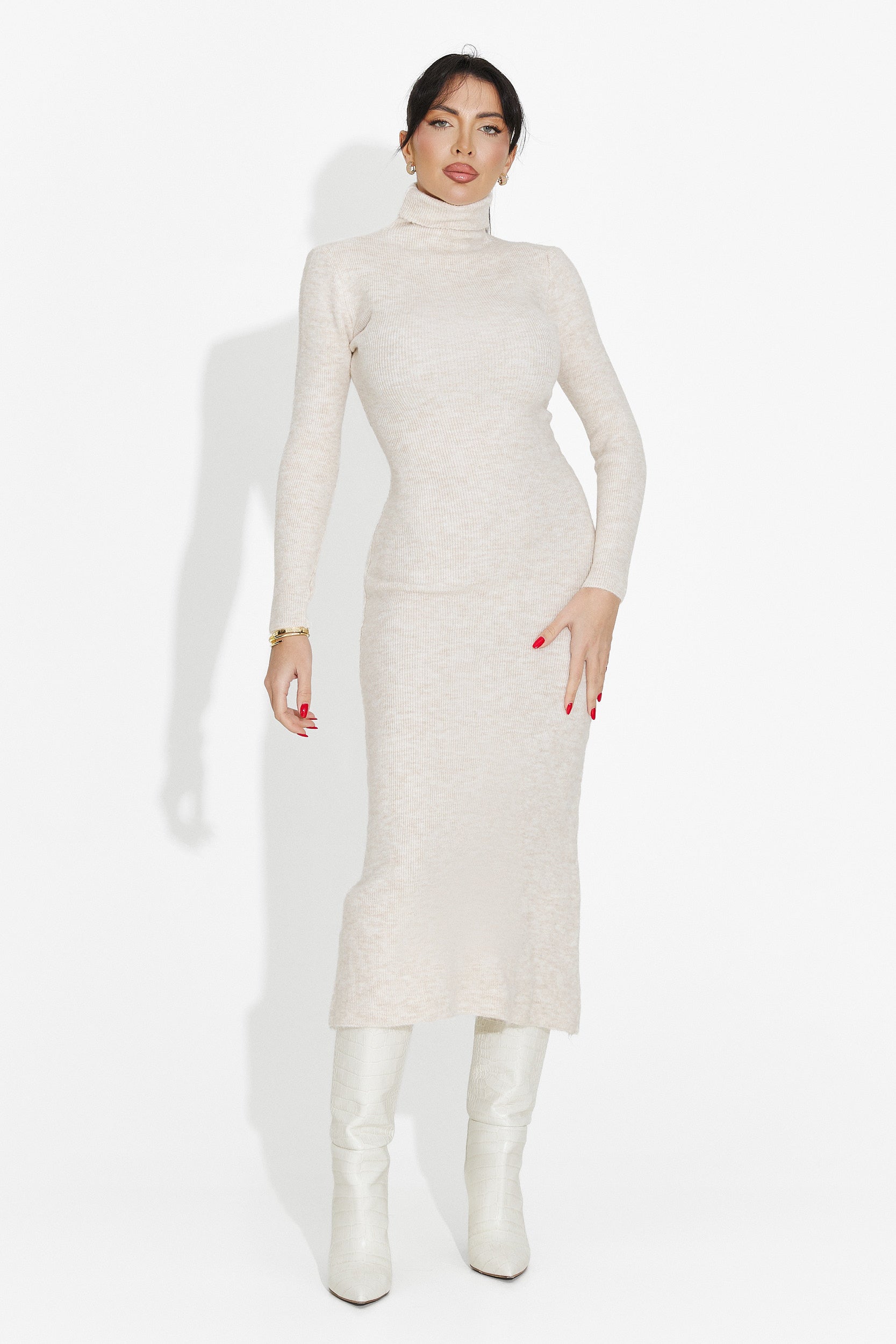 Női midi ruha krémszínű Patrisia Bogas