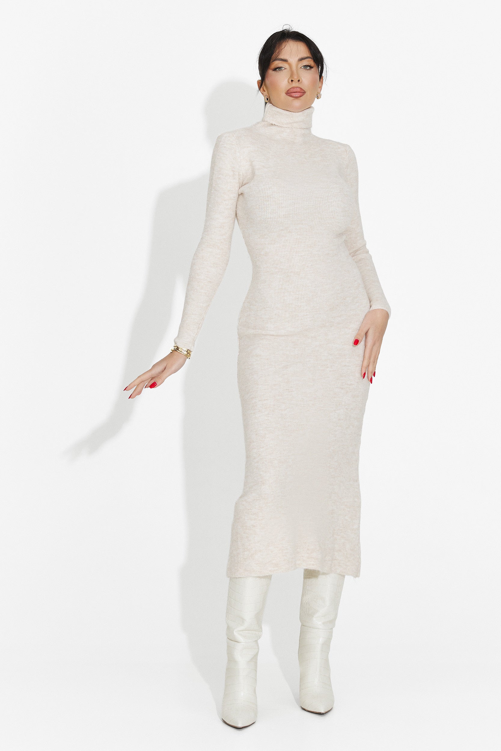 Női midi ruha krémszínű Patrisia Bogas