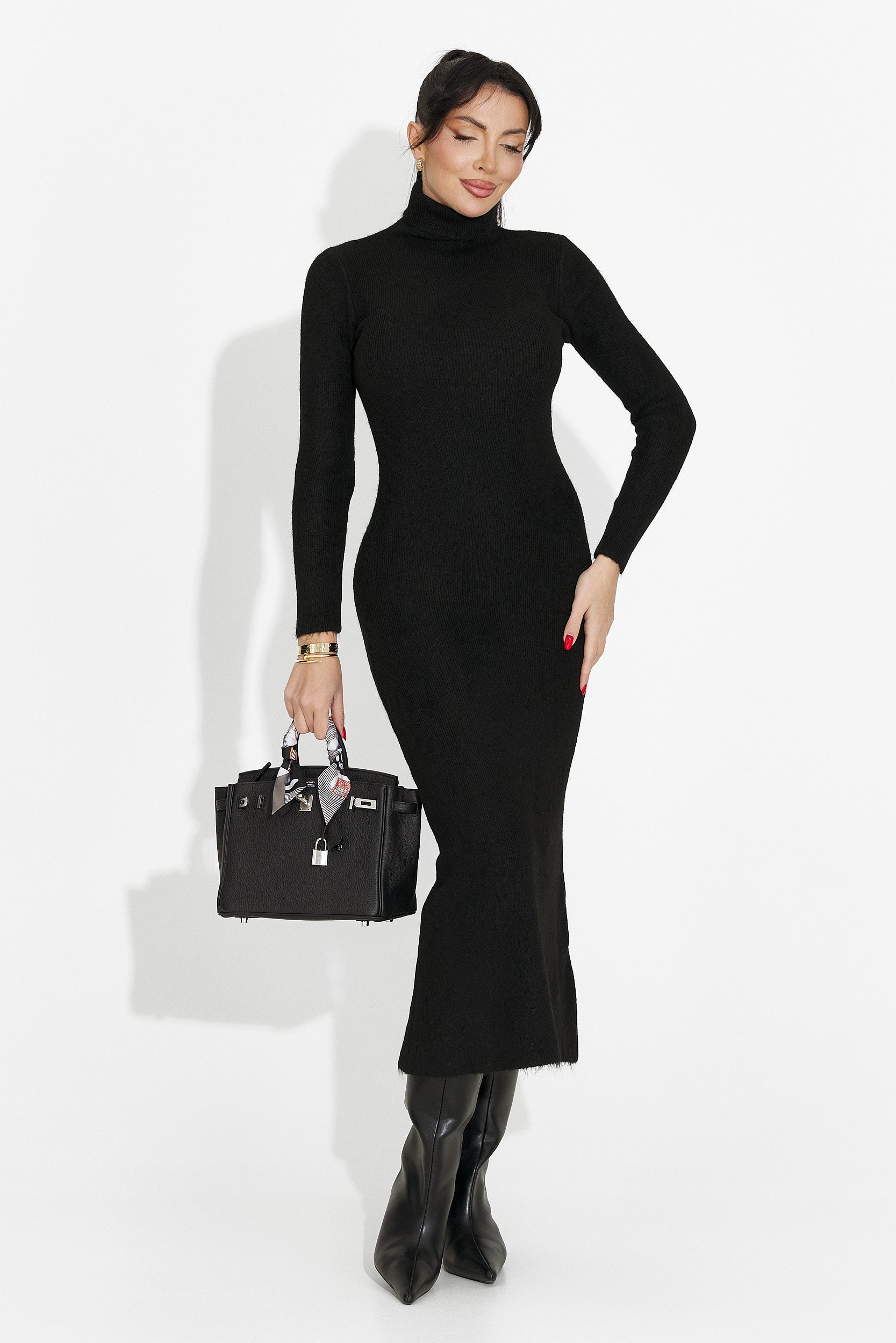 Fekete midi női ruha Patrisia Bogas