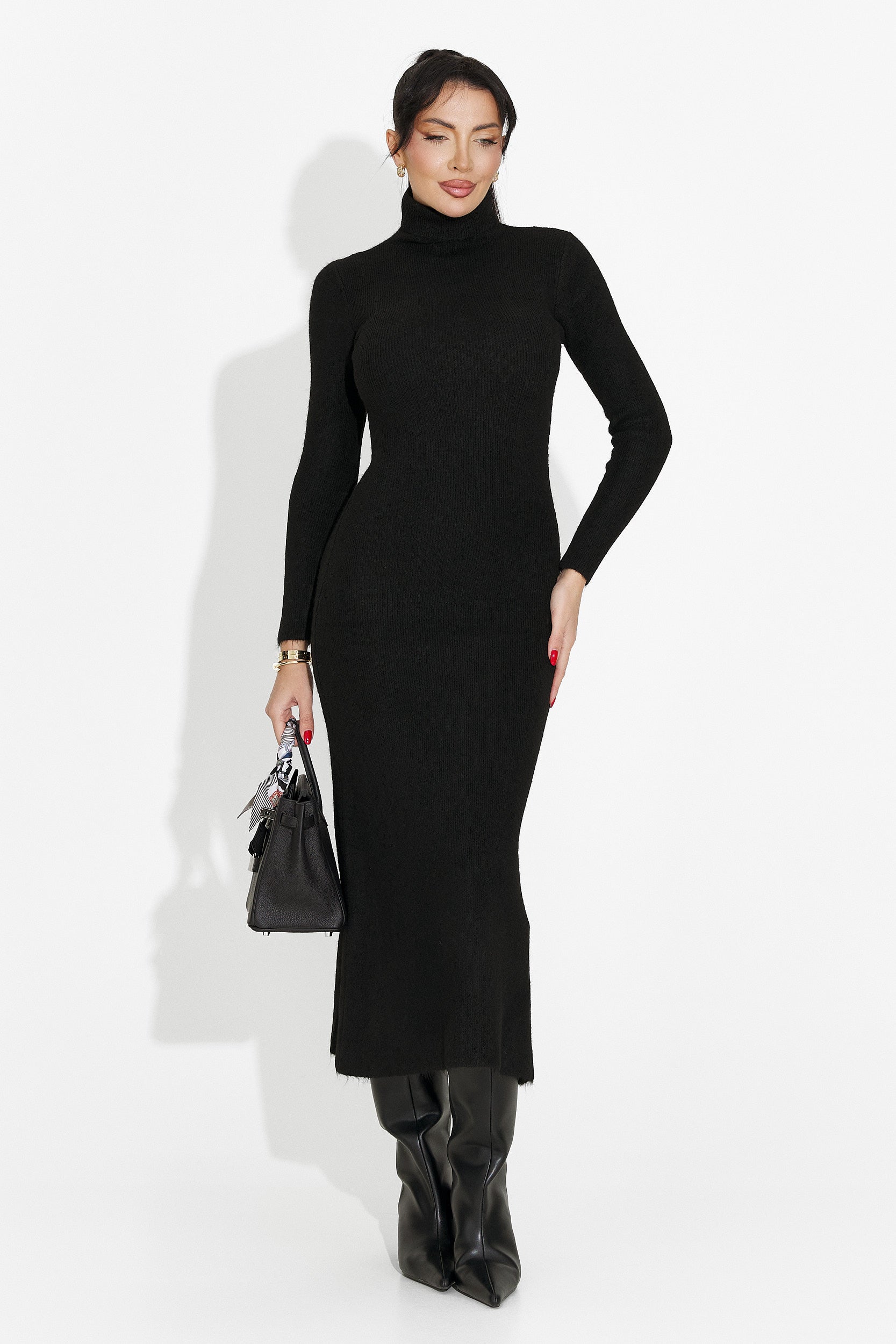 Fekete midi női ruha Patrisia Bogas