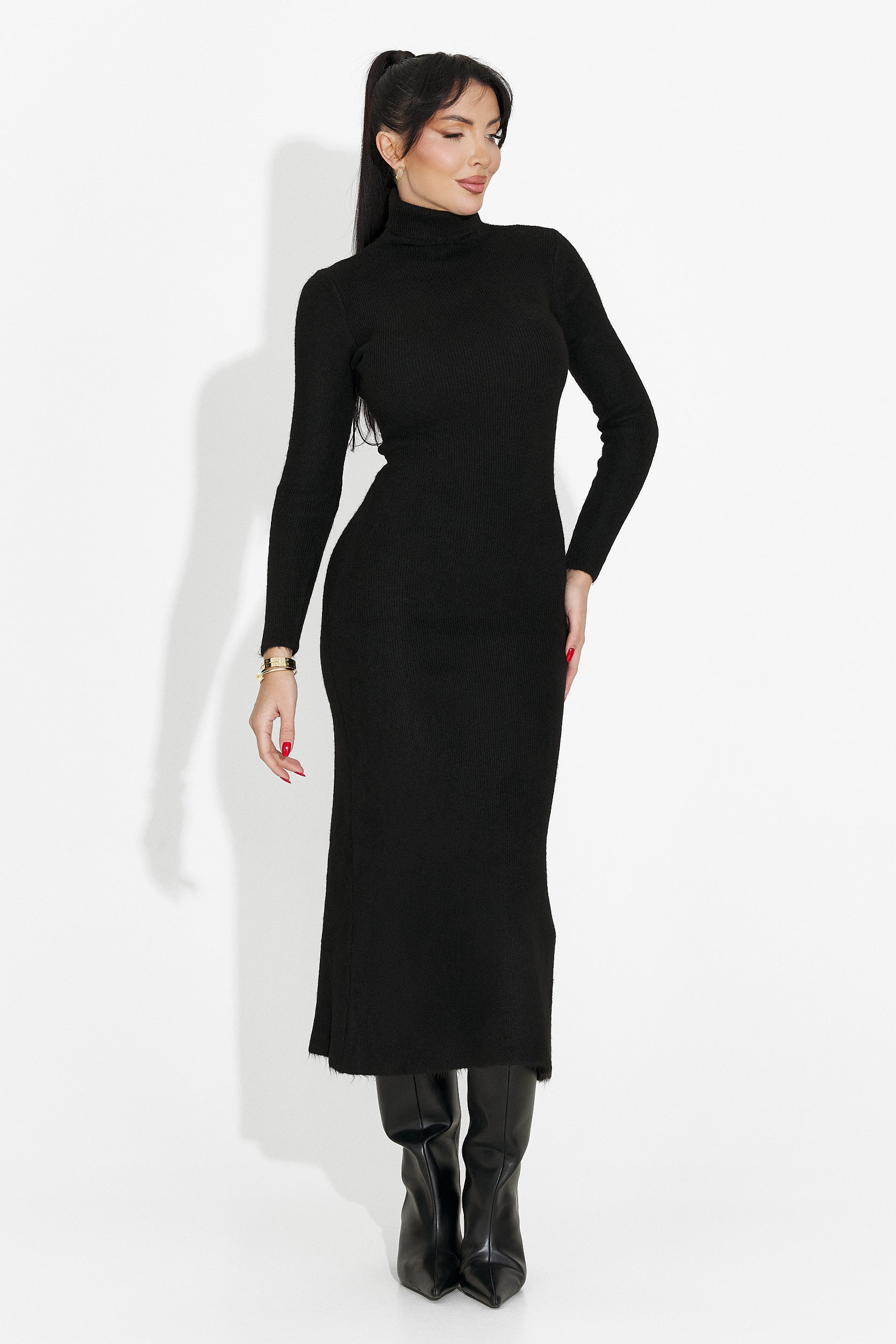 Fekete midi női ruha Patrisia Bogas