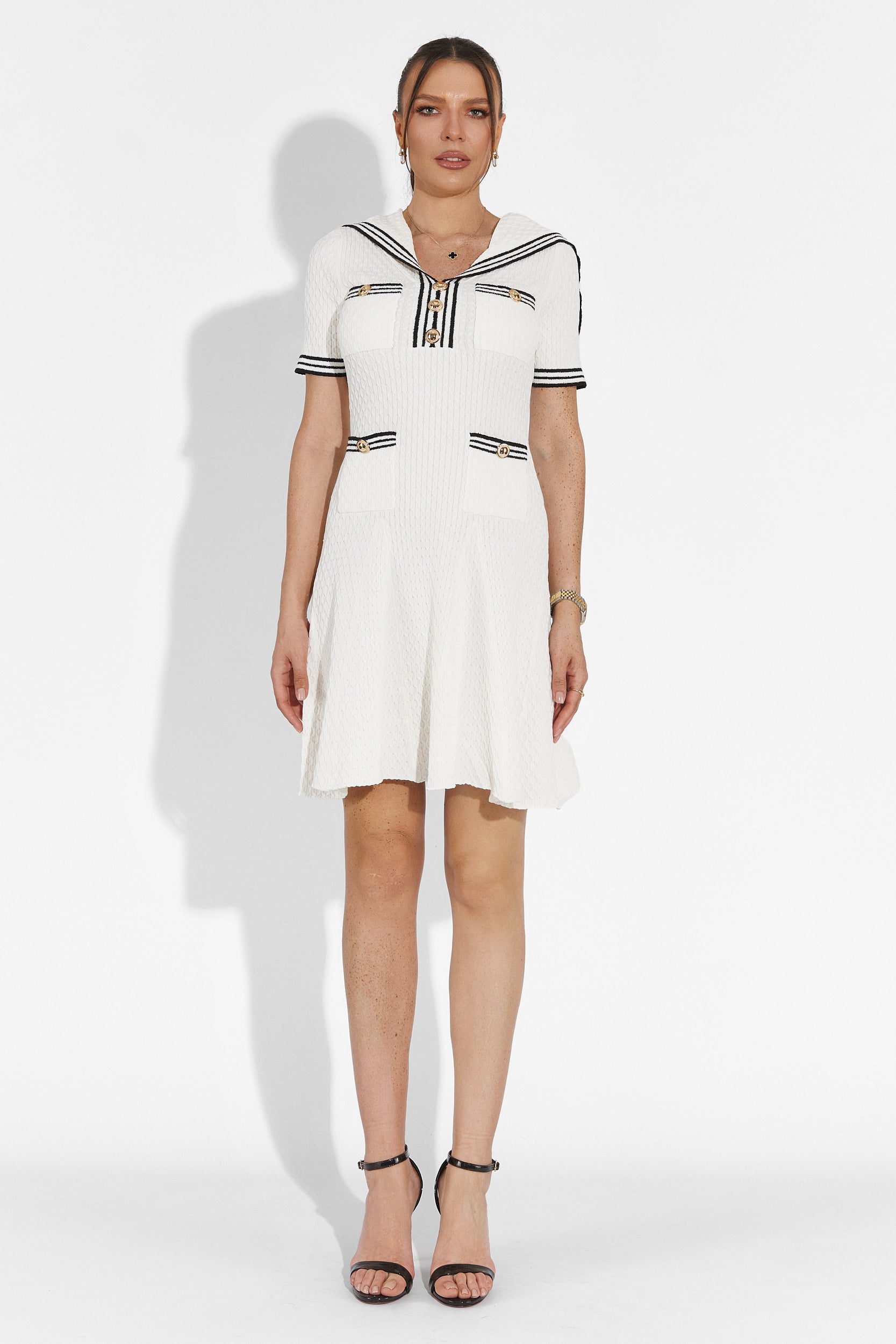 Menas Bogas Rövid Fehér Hölgyek Ruha