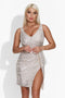 Mylana Bogas rövid ezüst hölgyruha