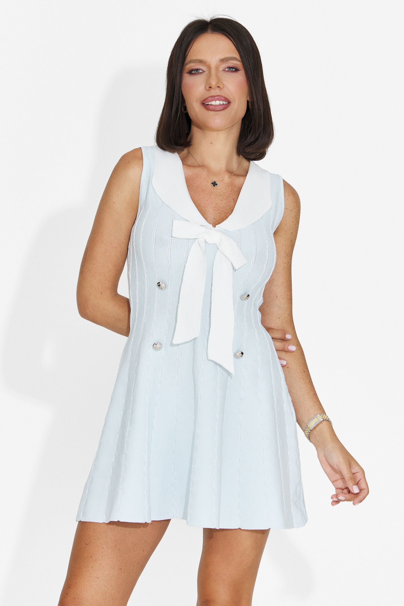 Rochie dama scurta bleu Ancela Bogas