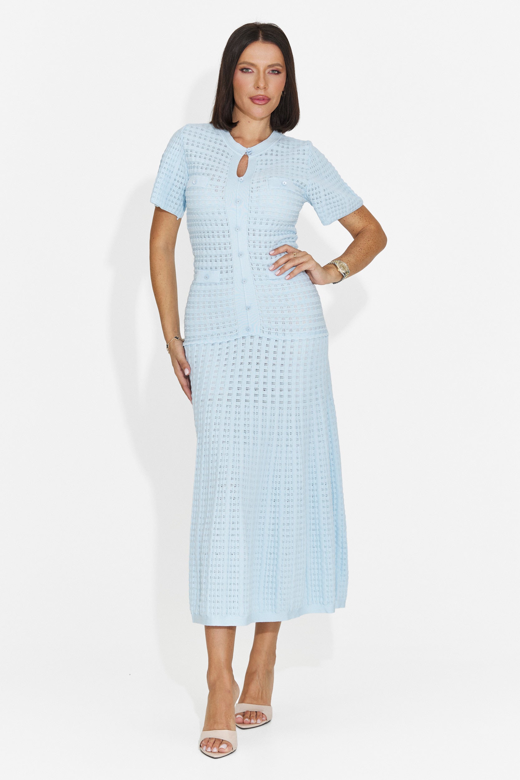 Rochie dama scurta bleu Gijoka Bogas