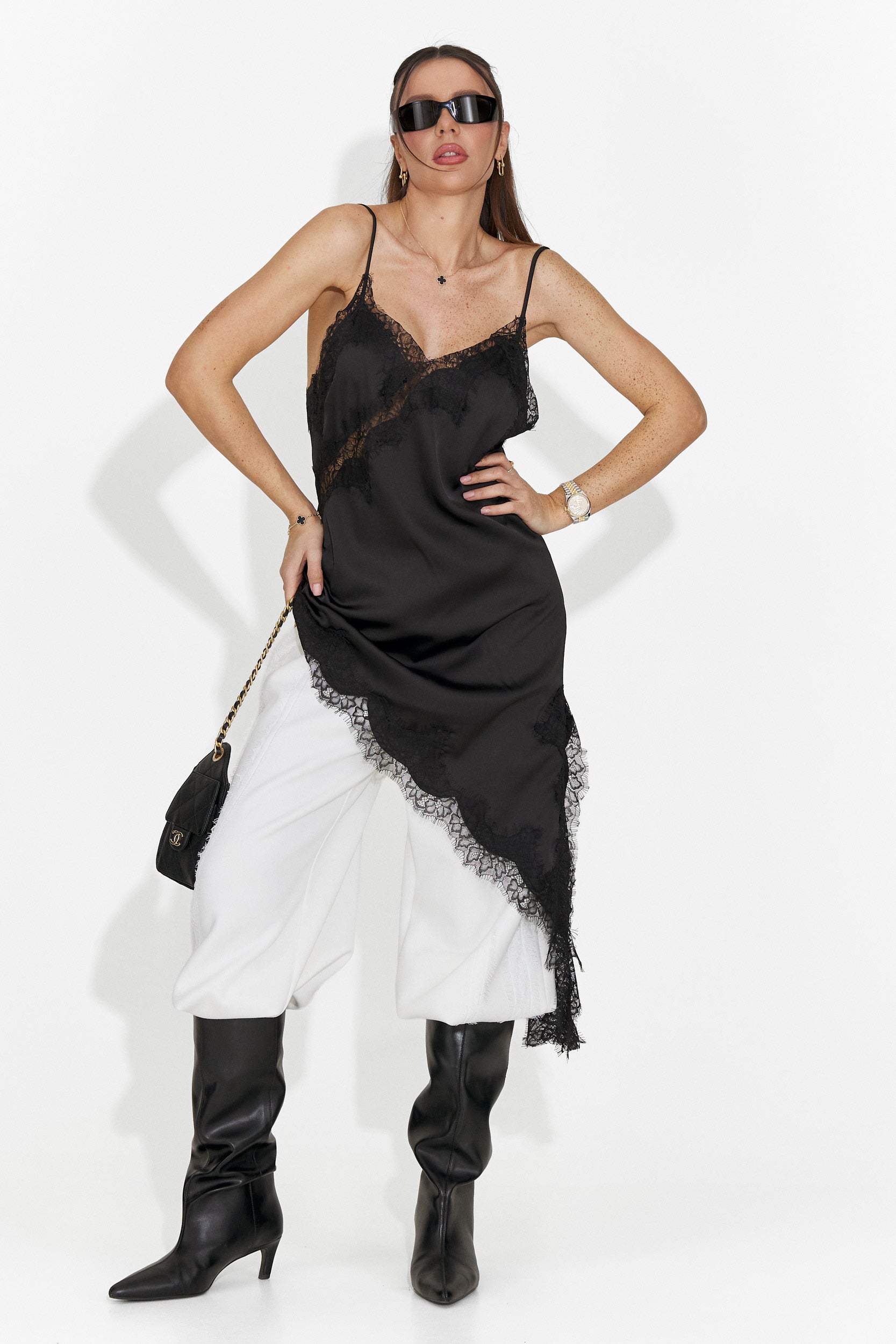 Női rövid fekete ruha Francisca Bogas