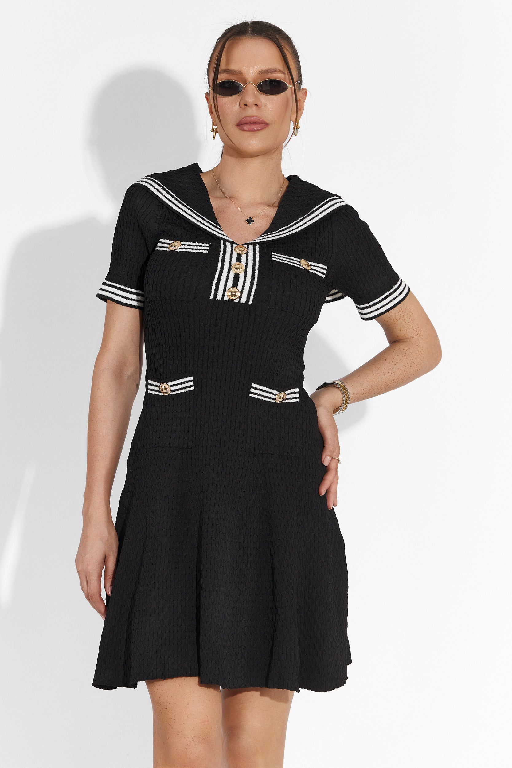 Menas Bogas Rövid Fekete Női Ruha