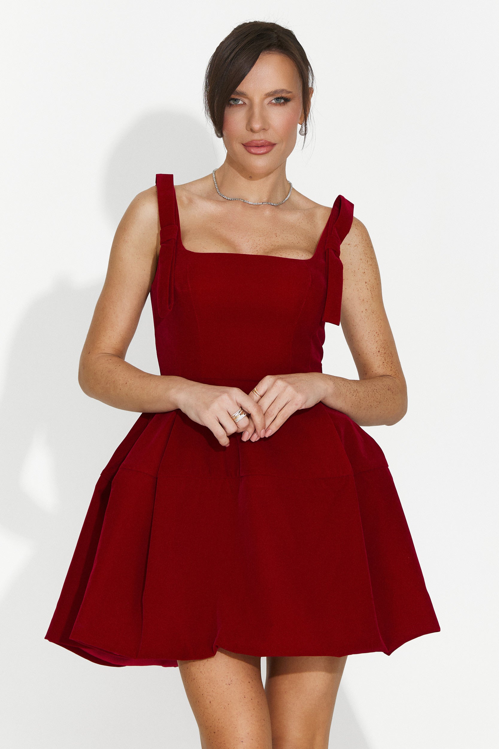 Piros rövid női ruha Narcisia Bogas