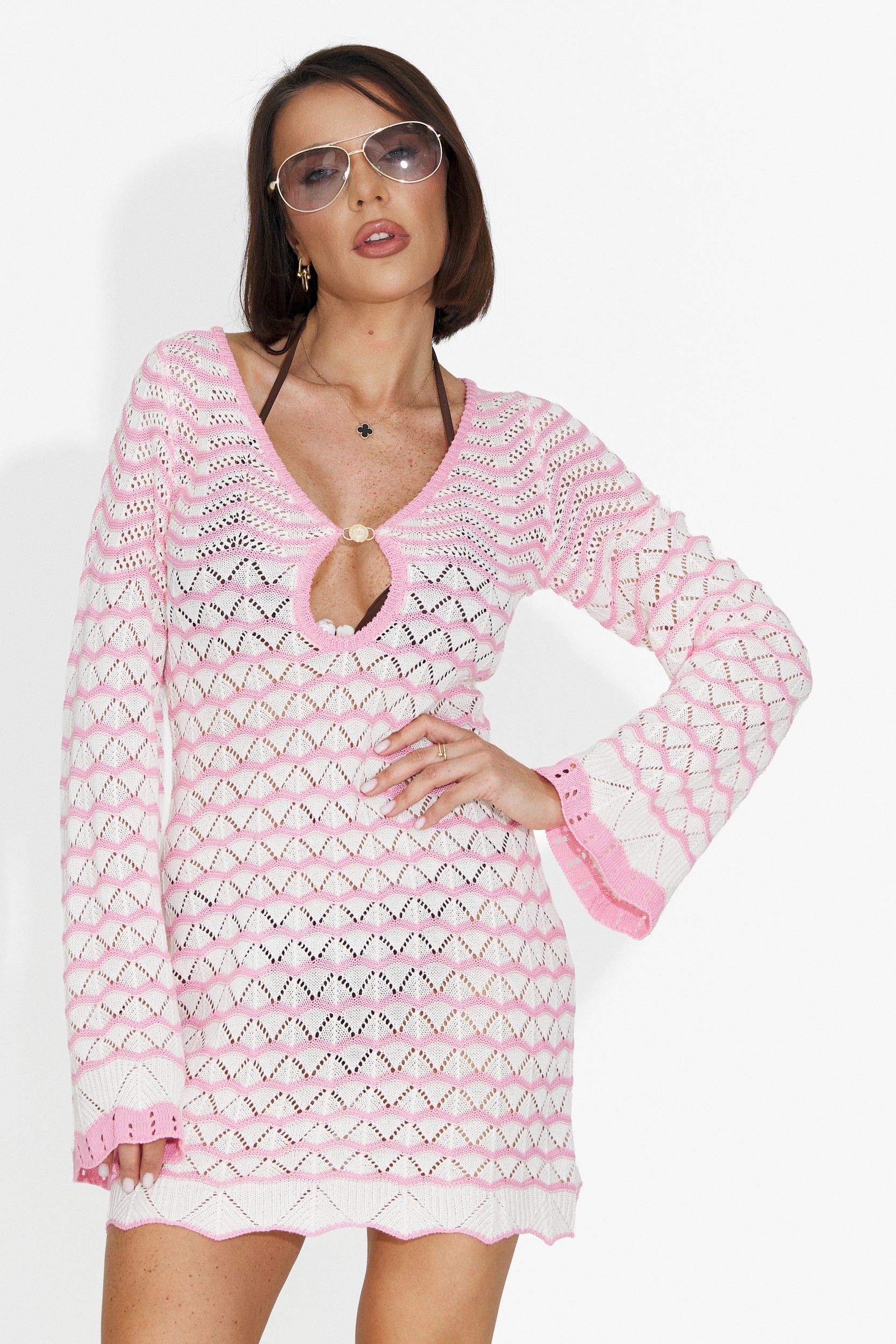 Rochie dama scurta roz Valerimia Bogas