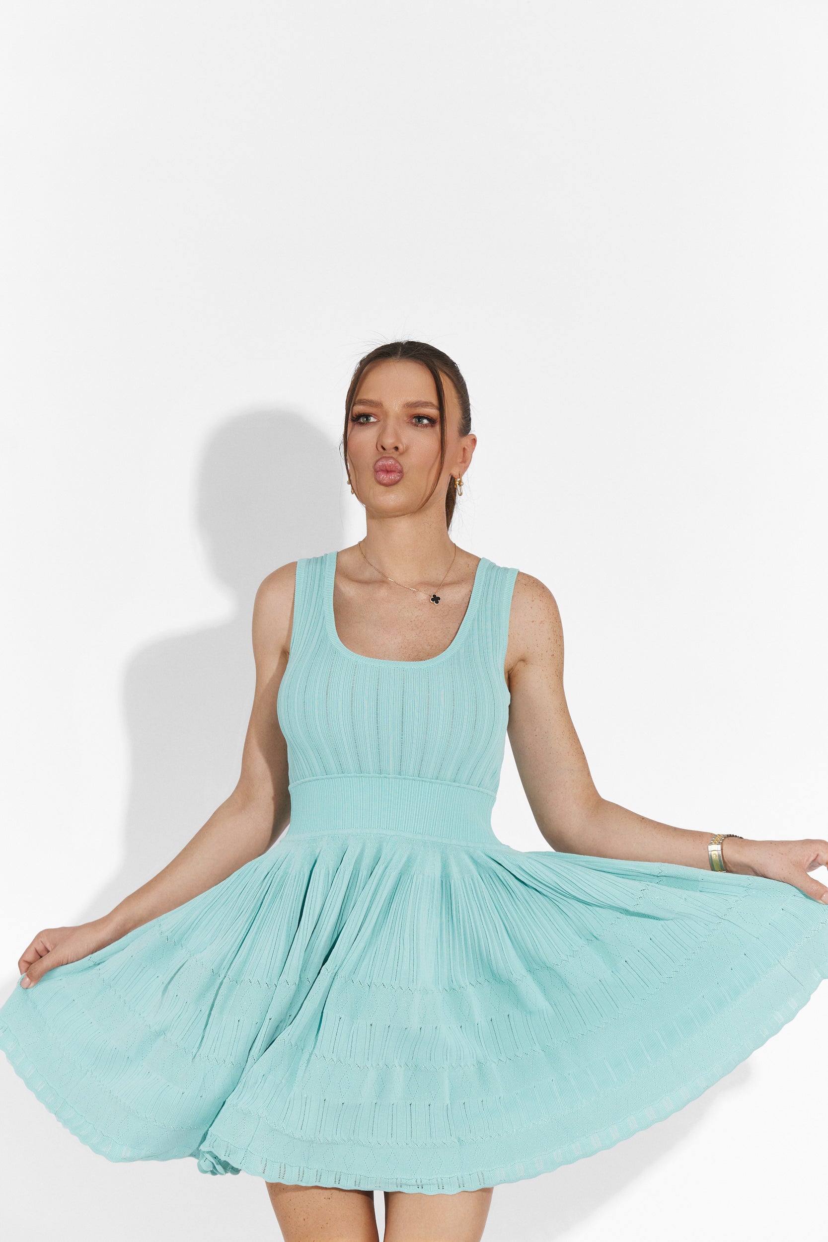 Türkizkék Vékony Boga Rövid Ruha Hölgyeknek