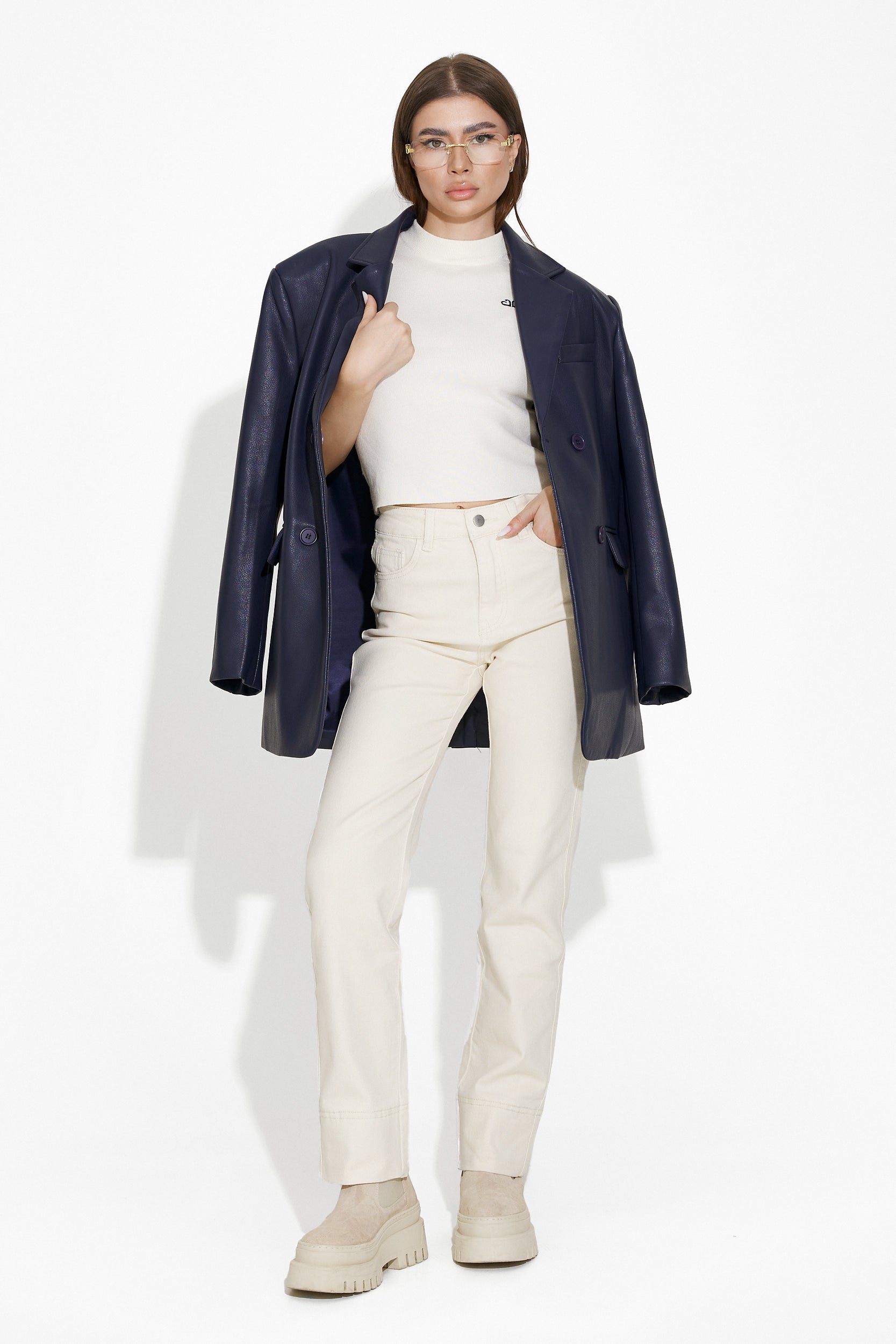 Elegáns tengerészkék hölgy blézer Midisa Bogas-tól