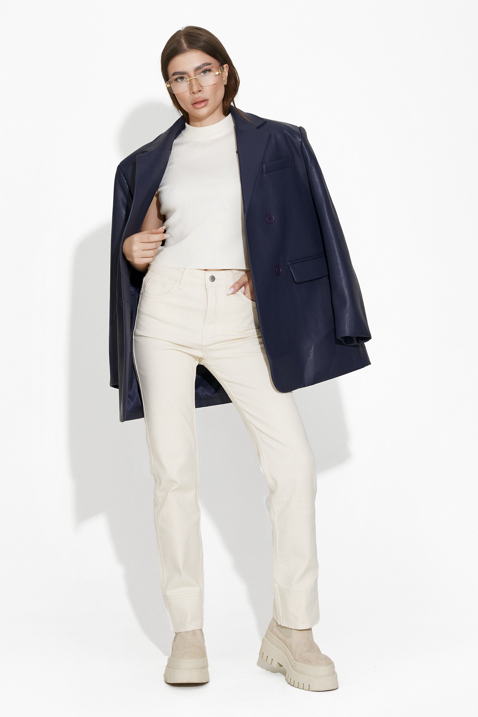 Elegáns tengerészkék hölgy blézer Midisa Bogas-tól