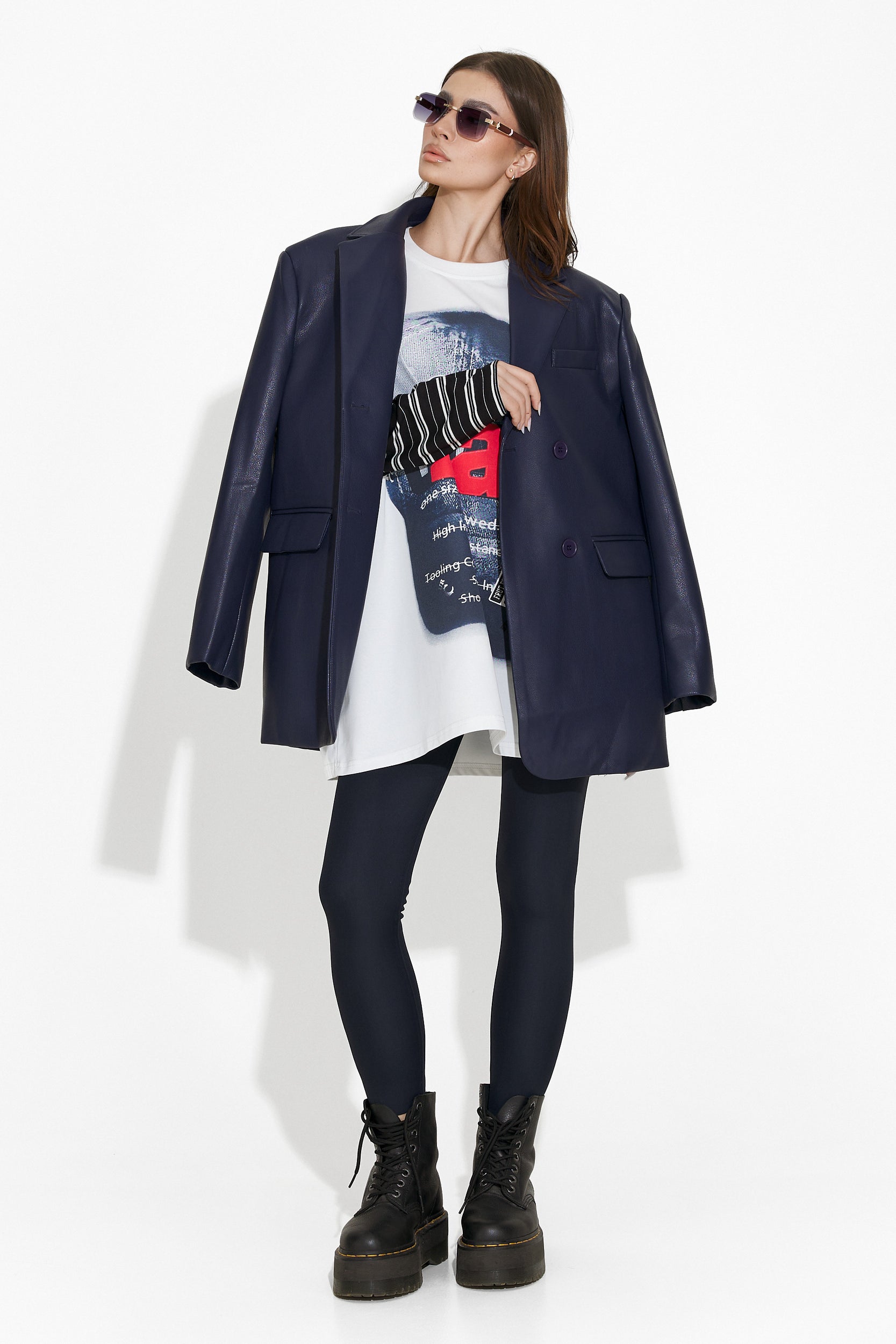 Elegáns tengerészkék hölgy blézer Midisa Bogas-tól