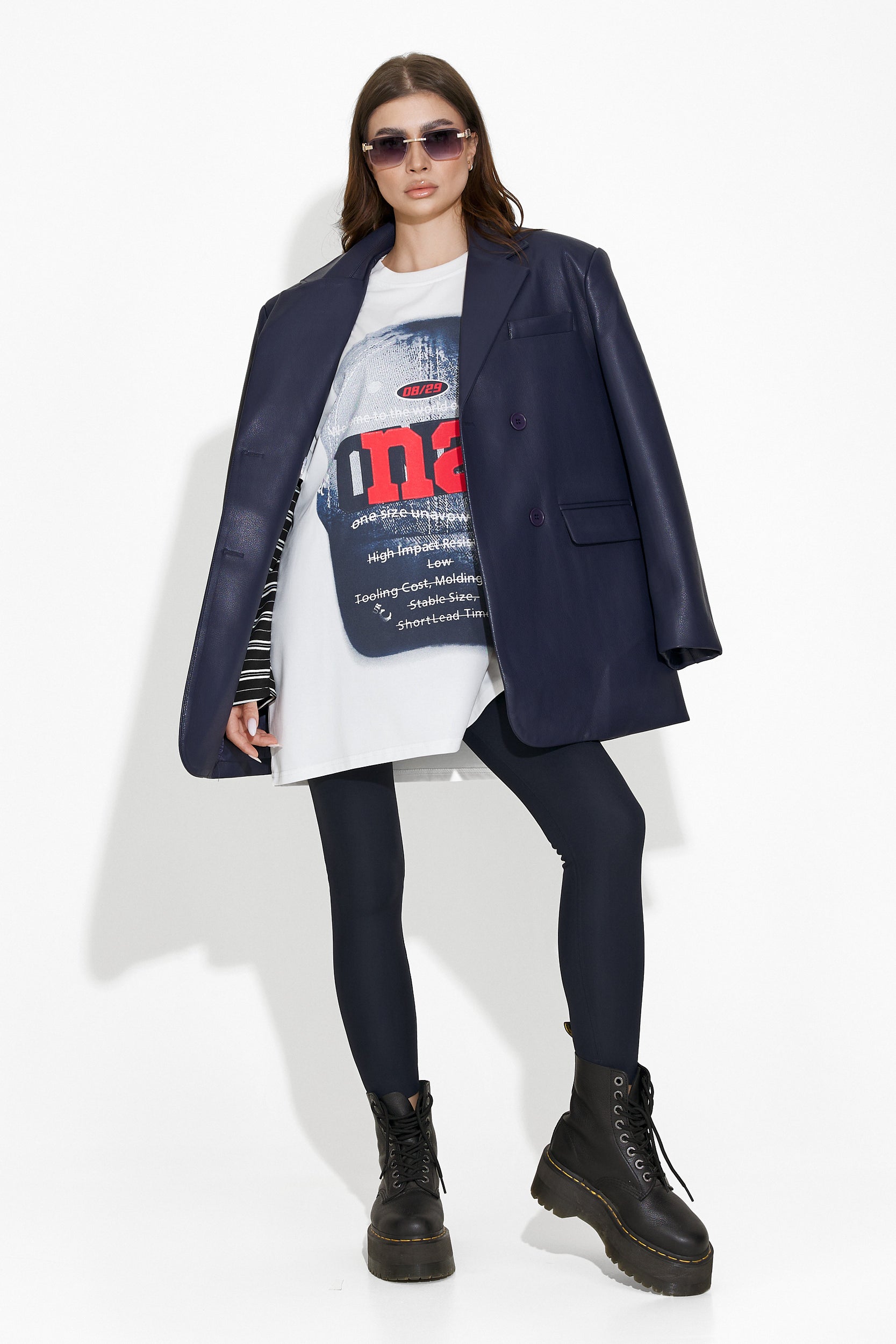 Elegáns tengerészkék hölgy blézer Midisa Bogas-tól