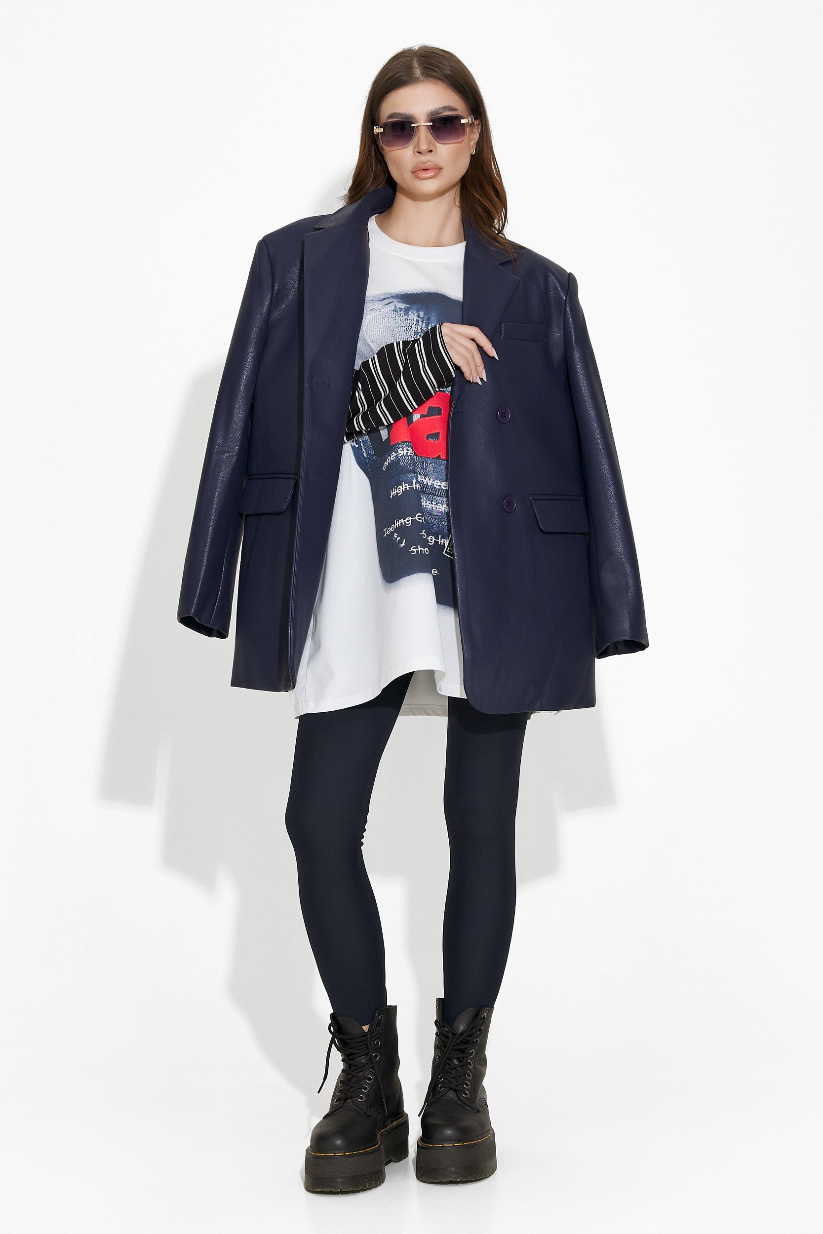 Elegáns tengerészkék hölgy blézer Midisa Bogas-tól