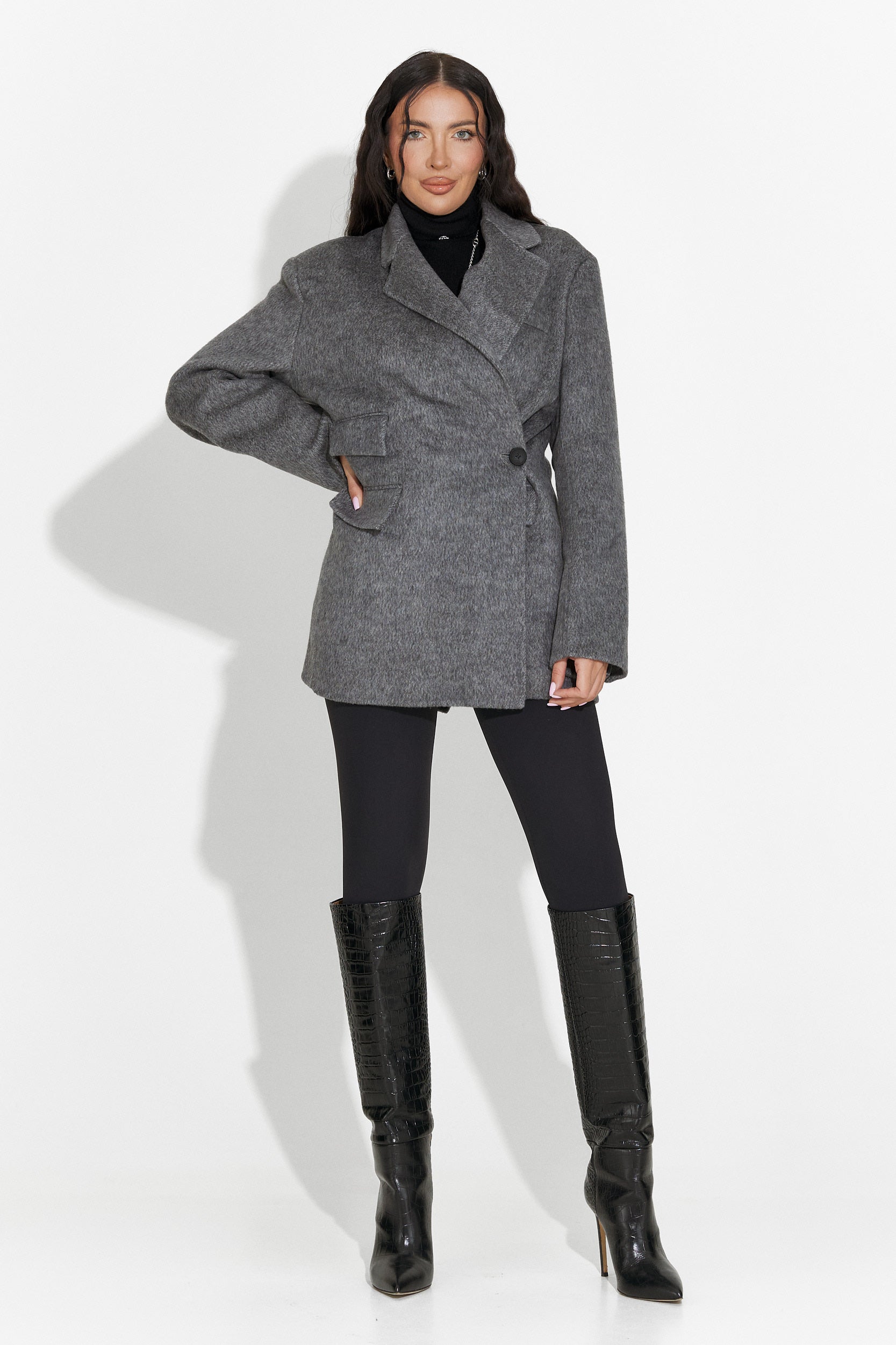 Elegáns szürke Kalindra Bogas hölgy blézer