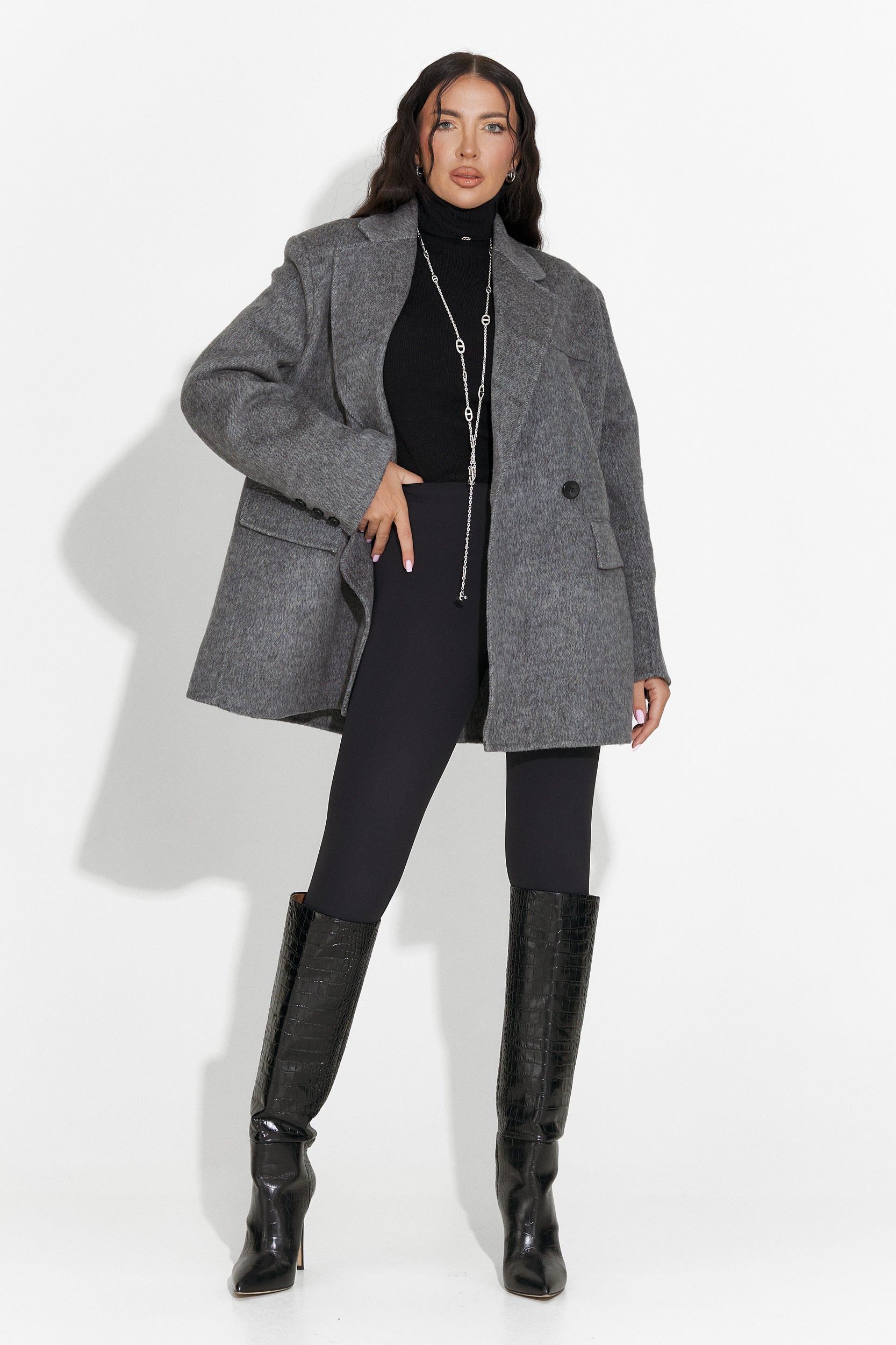 Elegáns női szürke zakó Kalindra Bogas