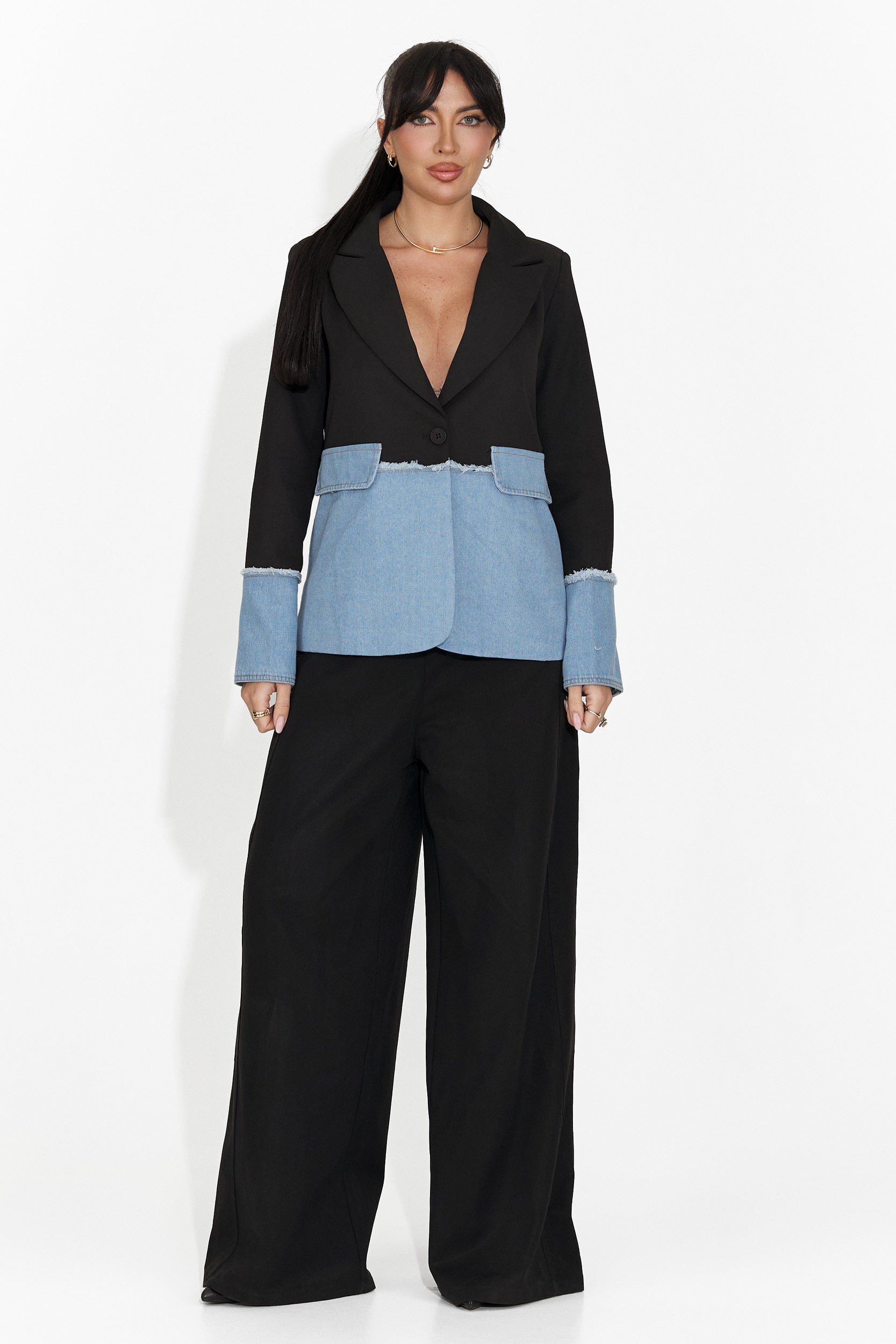 Elegáns fekete női zakó Samiria Bogas