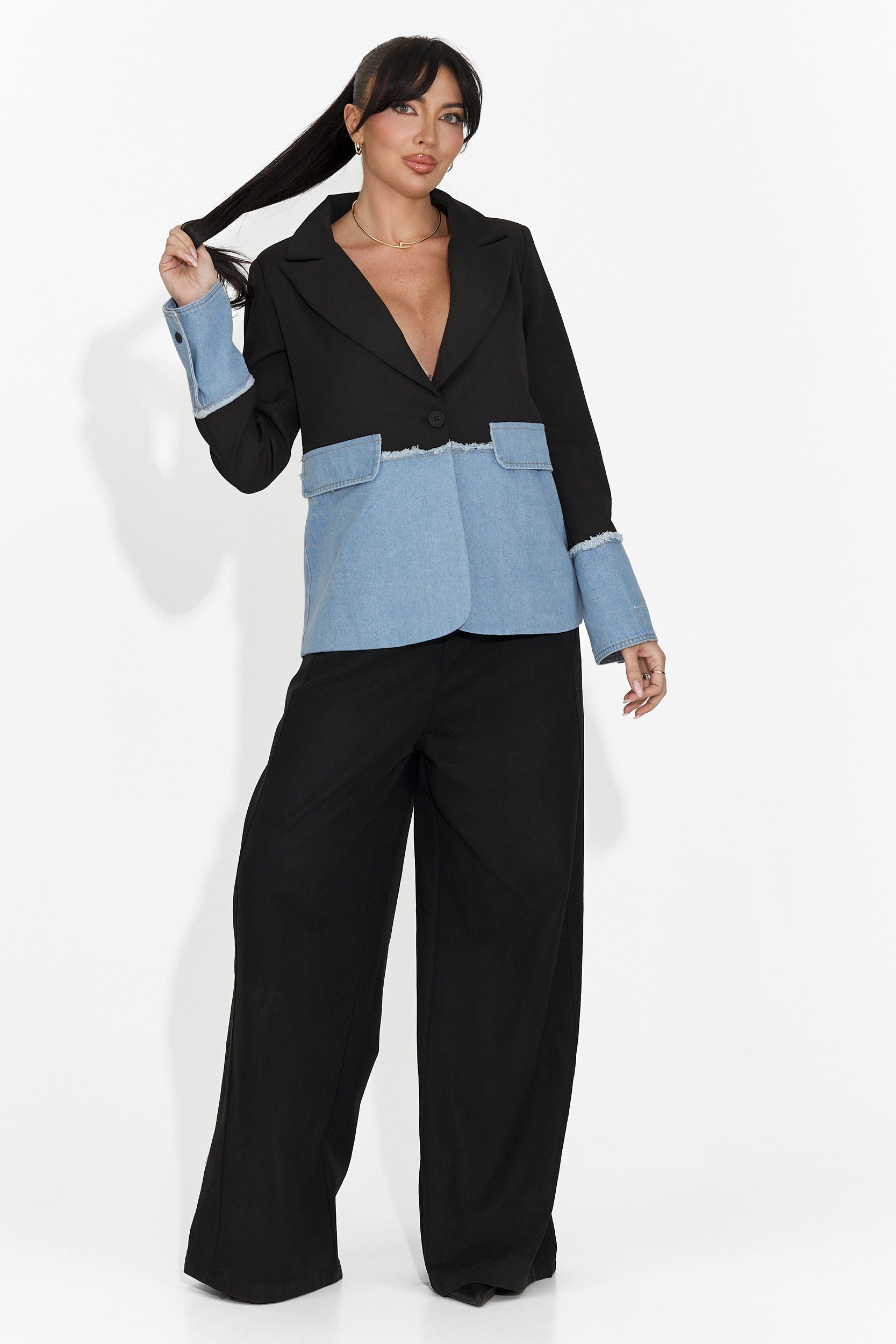 Elegáns fekete női zakó Samiria Bogas