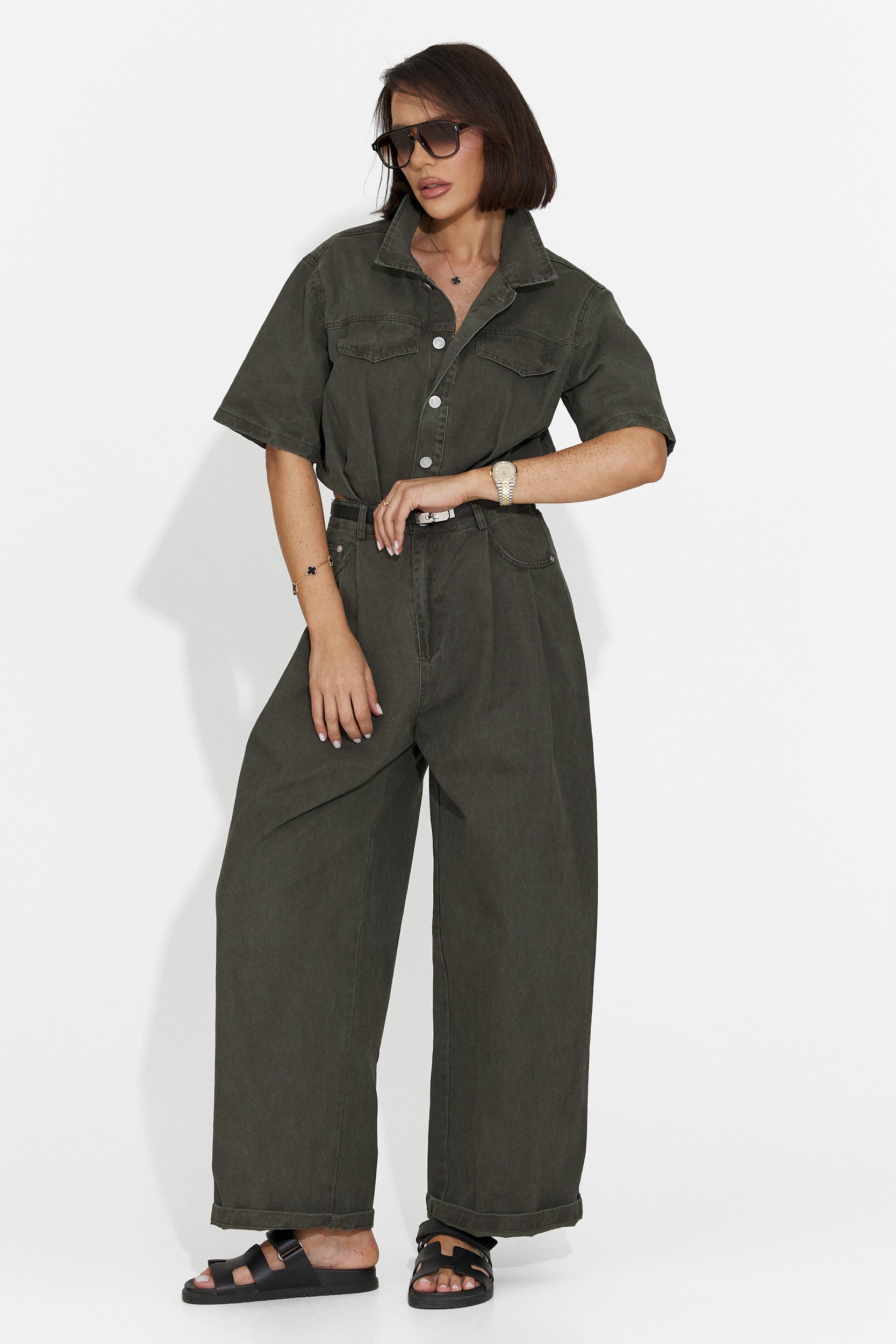 Ayeria Bogas Casual Khaki Női Overál
