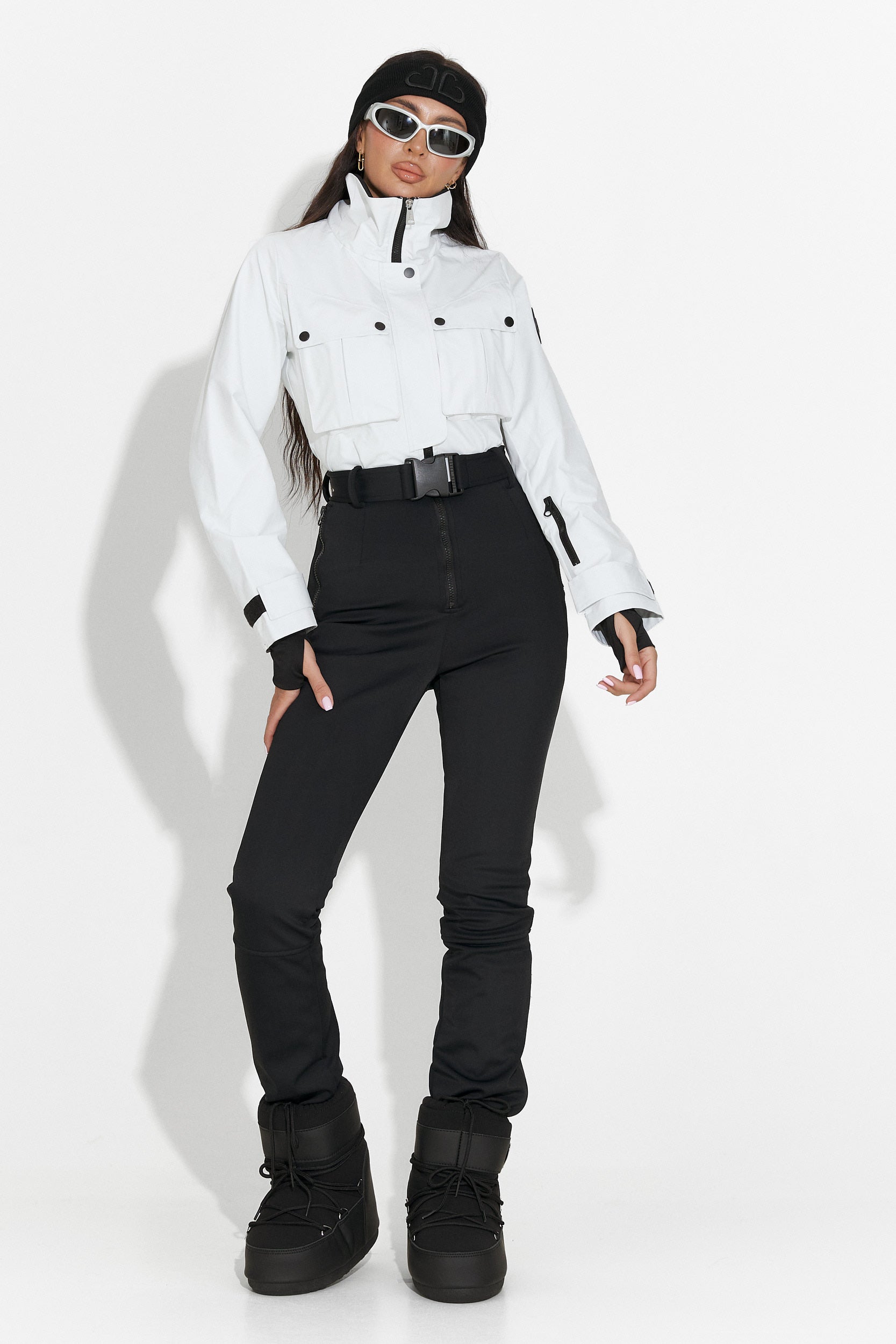 Fehér fekete casual síoverál Glorise Bogas