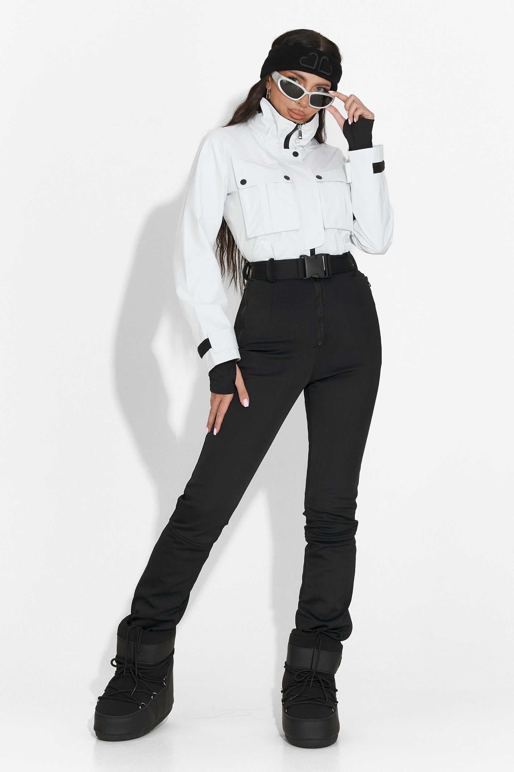 Fehér fekete casual síoverál Glorise Bogas