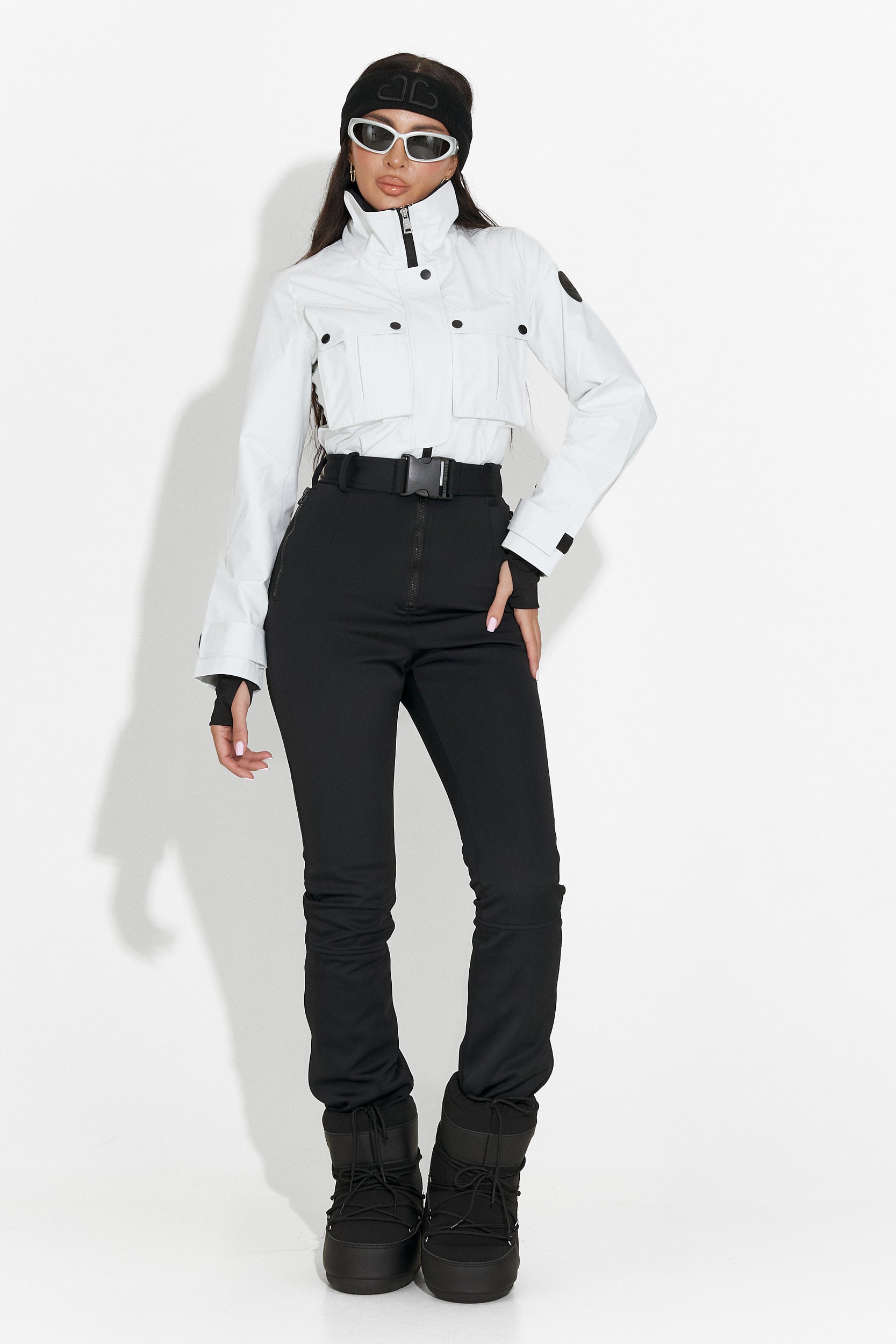 Fehér fekete casual síoverál Glorise Bogas