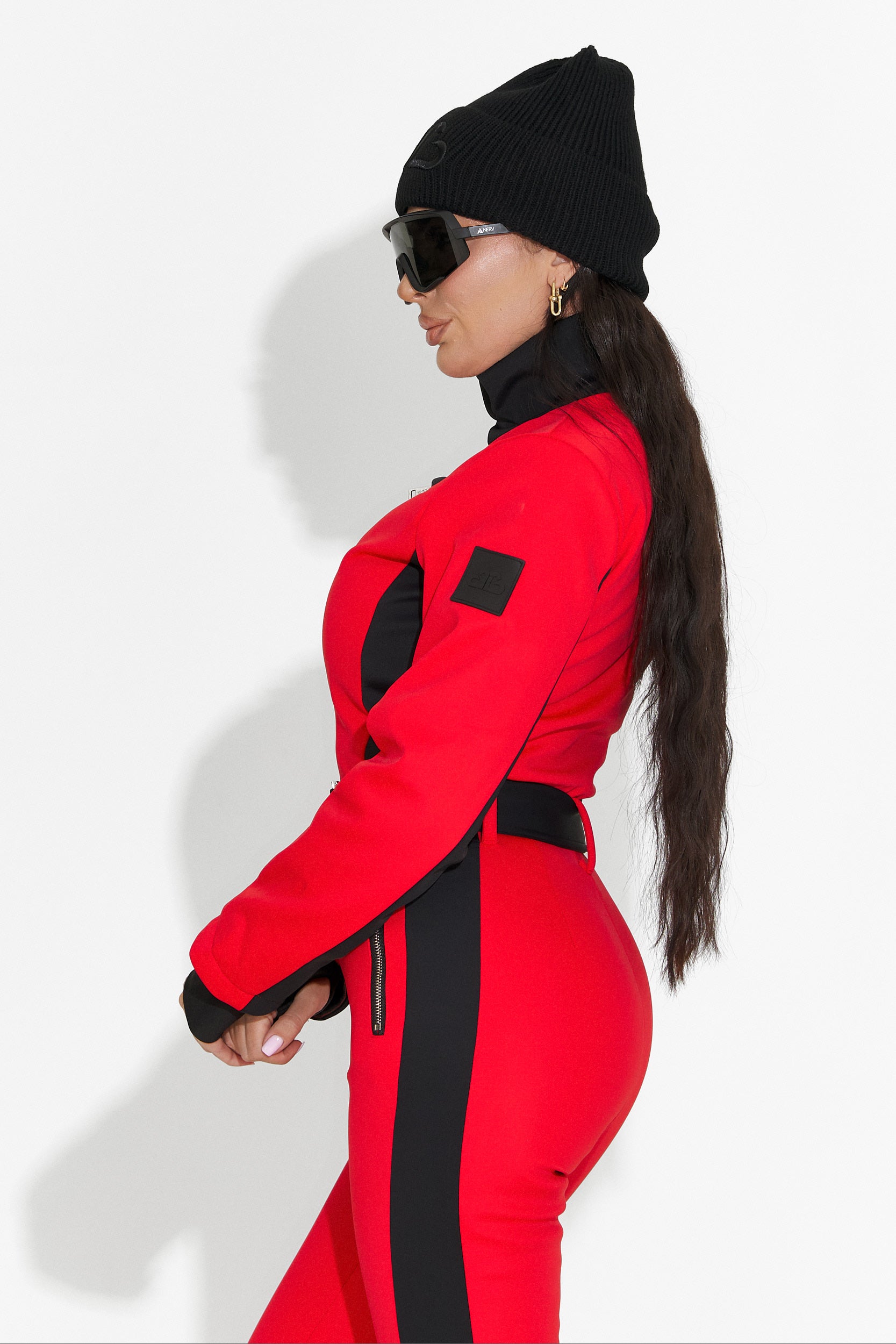 Oliviene Bogas Véletlenszerű Piros Sí Overál