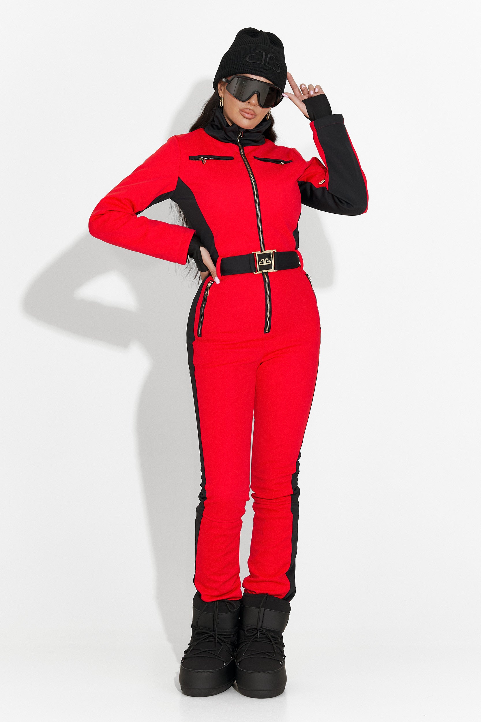 Oliviene Bogas Véletlenszerű Piros Sí Overál