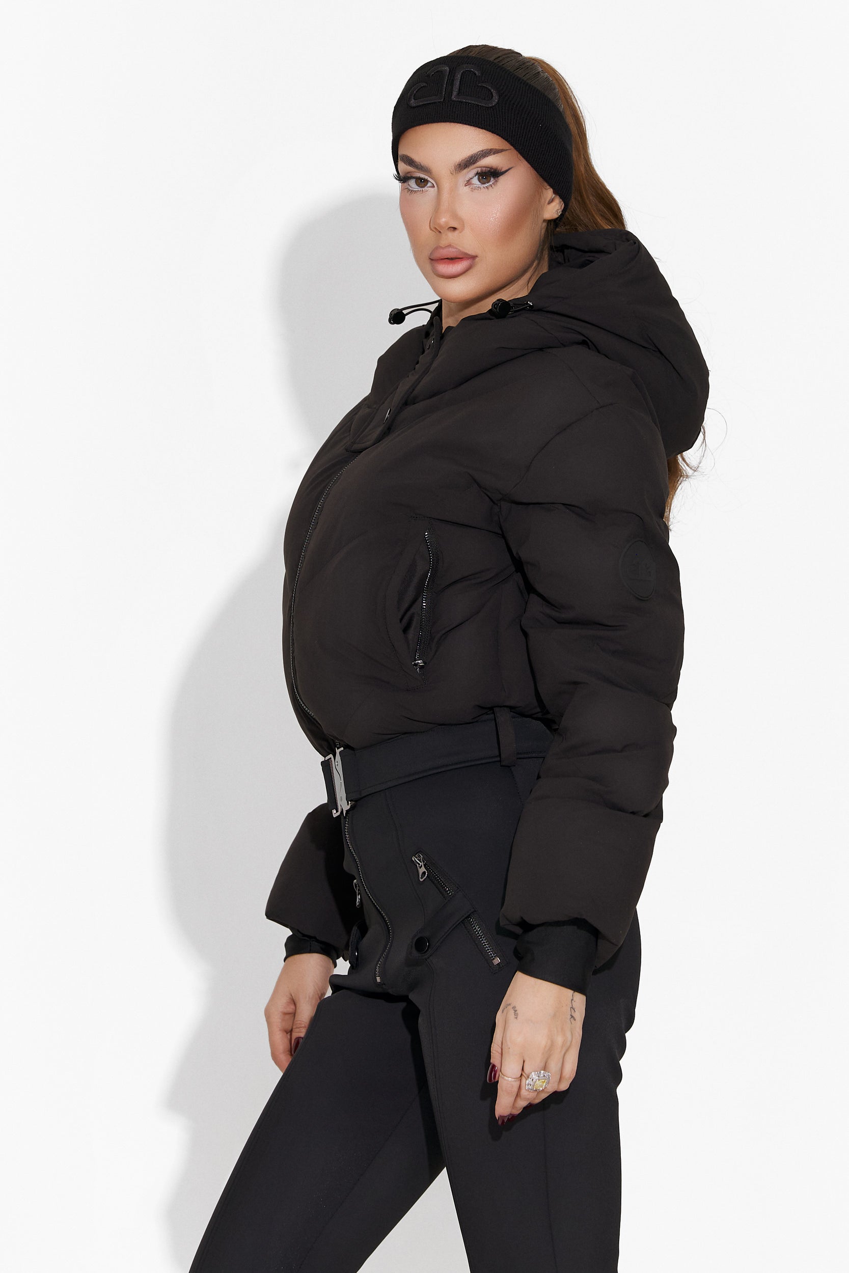 Élénk Bogas Fekete Női Síugró Overál