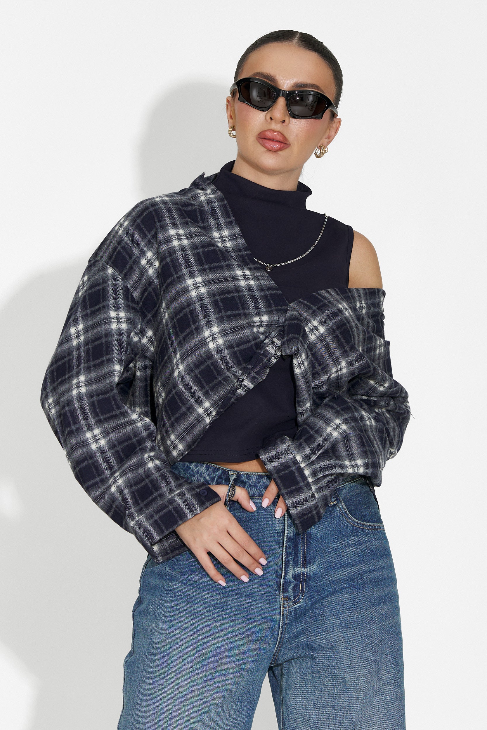 Noielia Bogas női ing szett + tengerészkék top