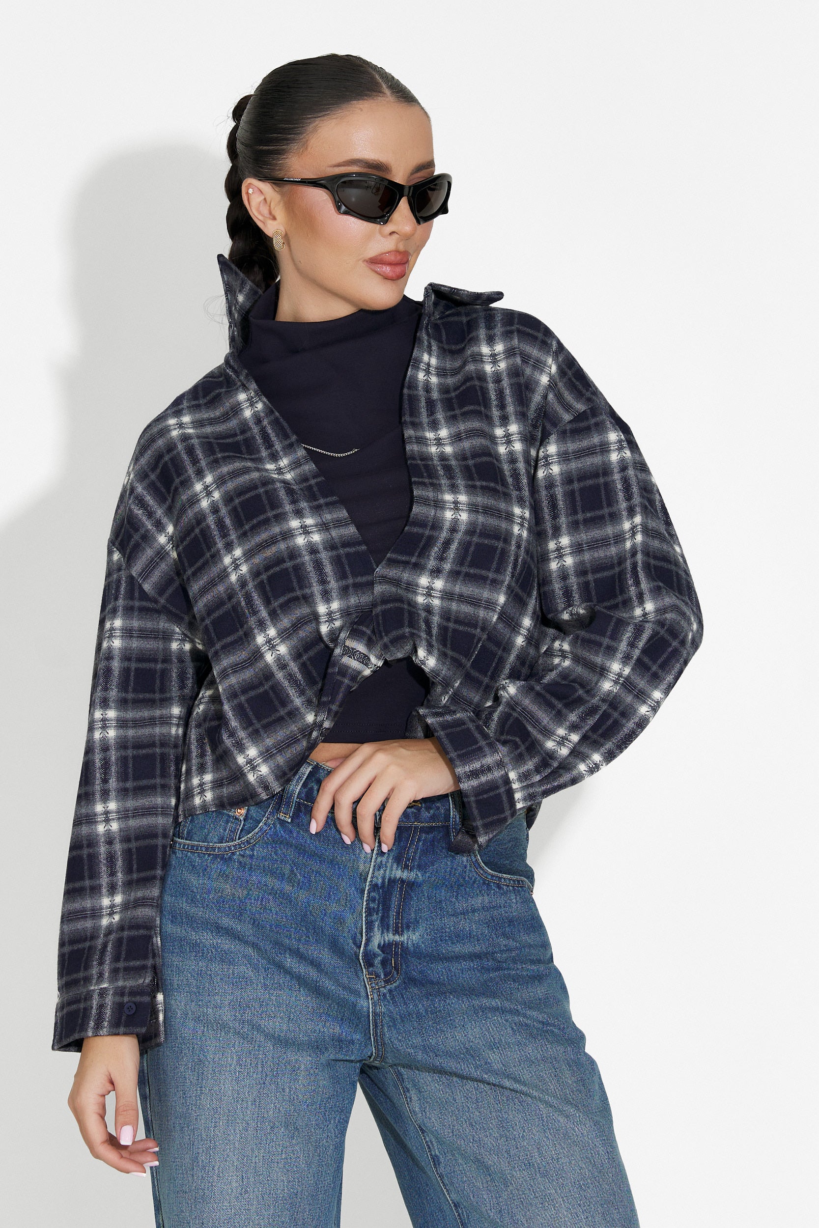 Noielia Bogas női ing szett + tengerészkék top