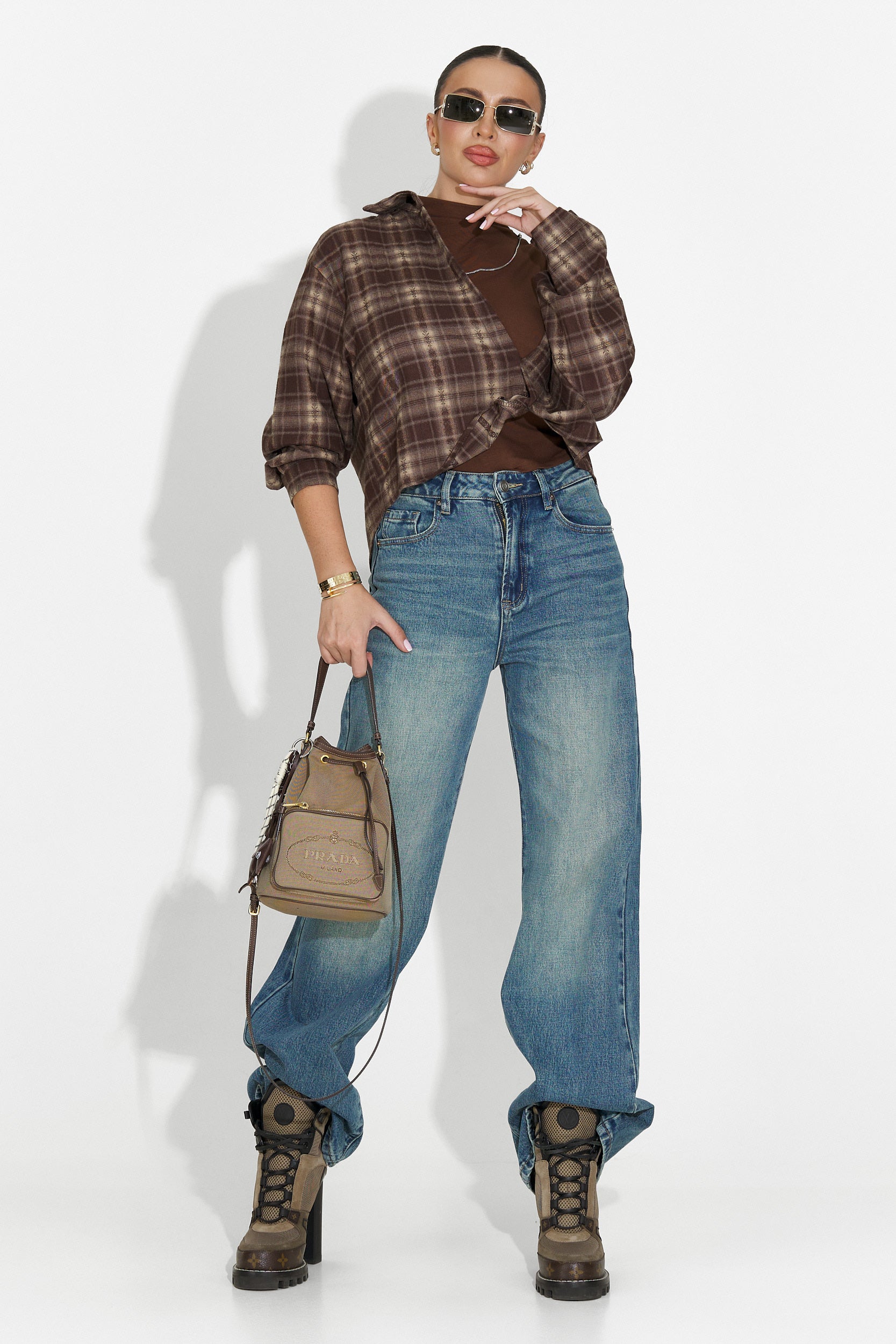 Noielia Bogas női ing szett + barna top