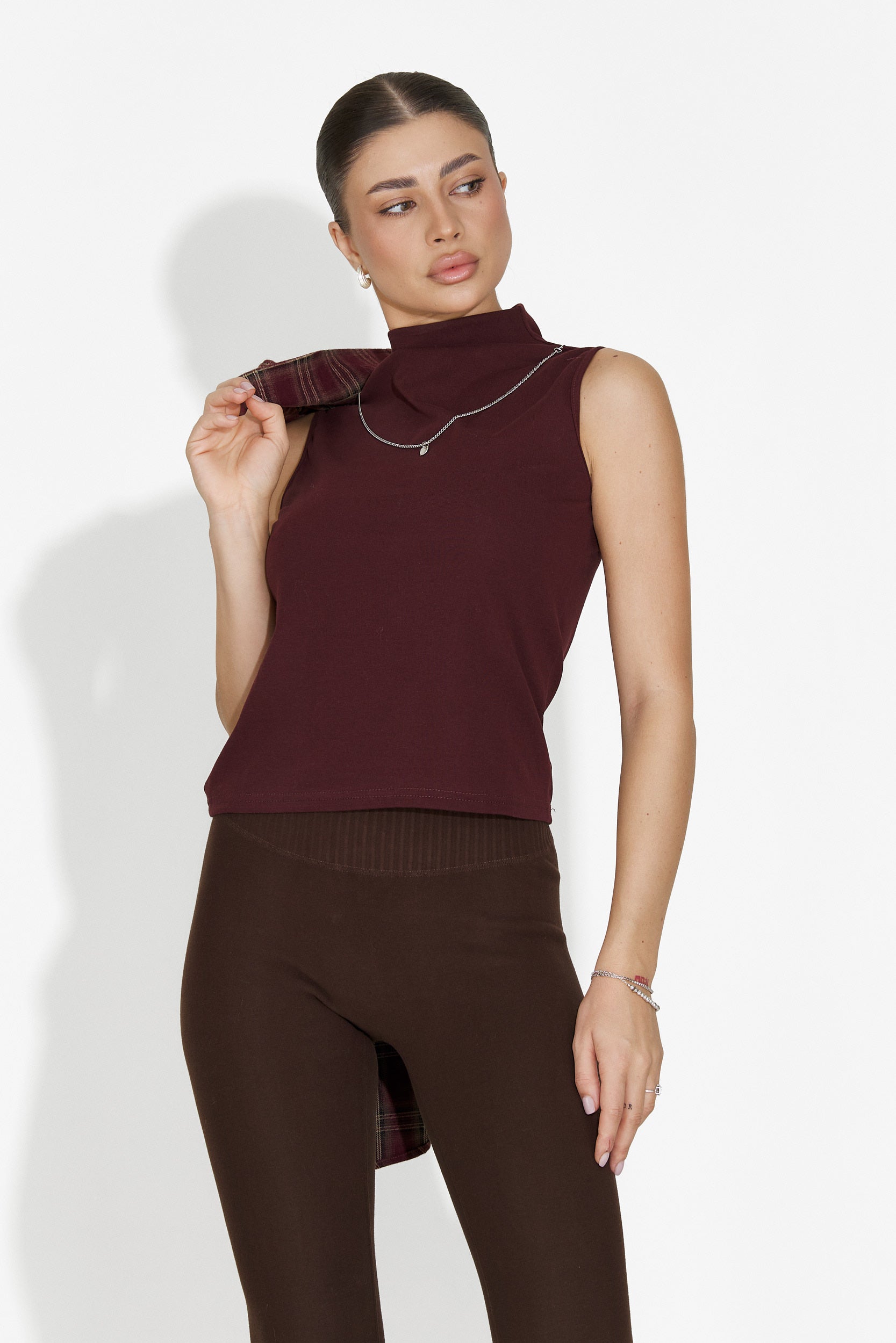 Arlete Bogas női szett: bordó ing + top