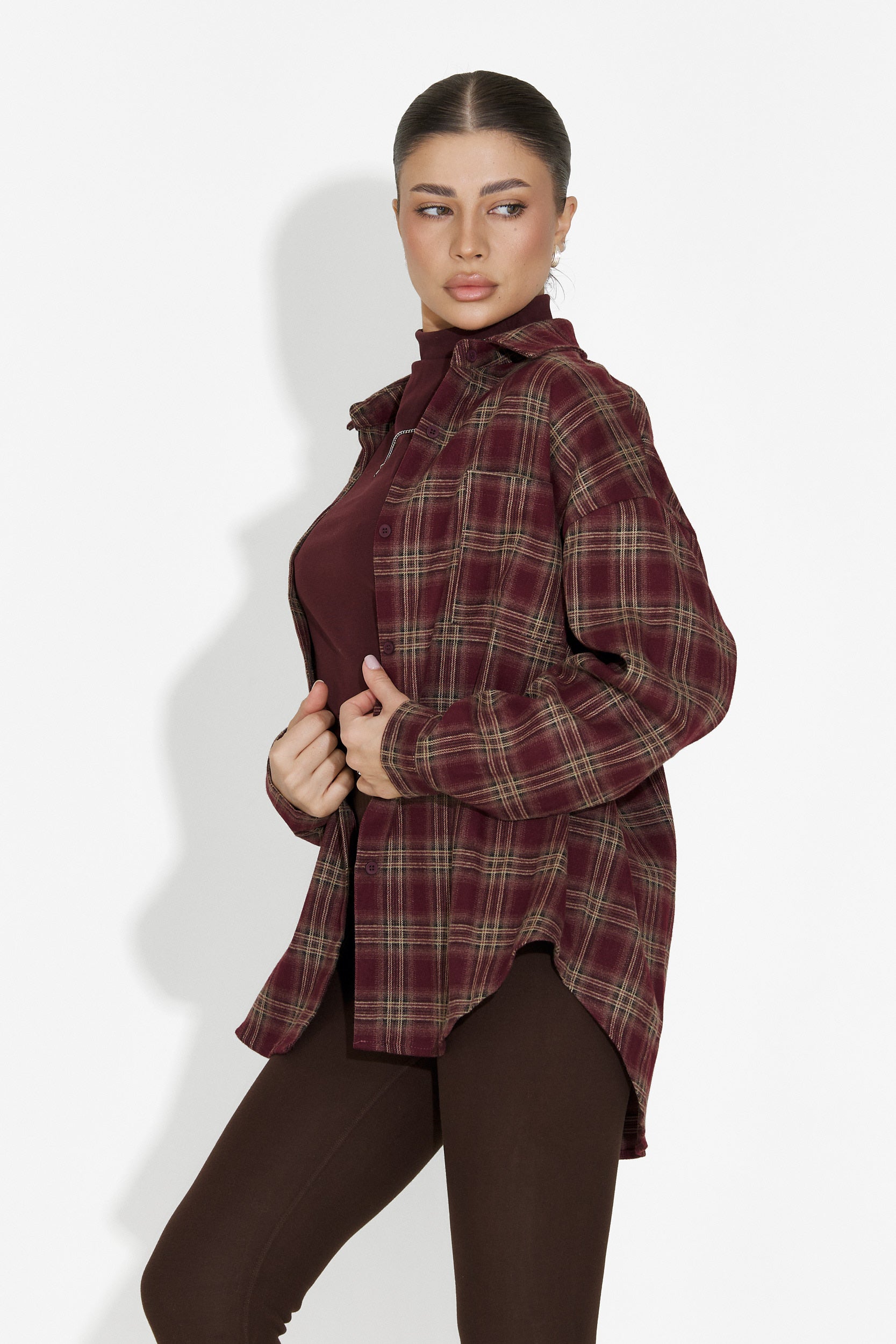 Arlete Bogas női szett: bordó ing + top