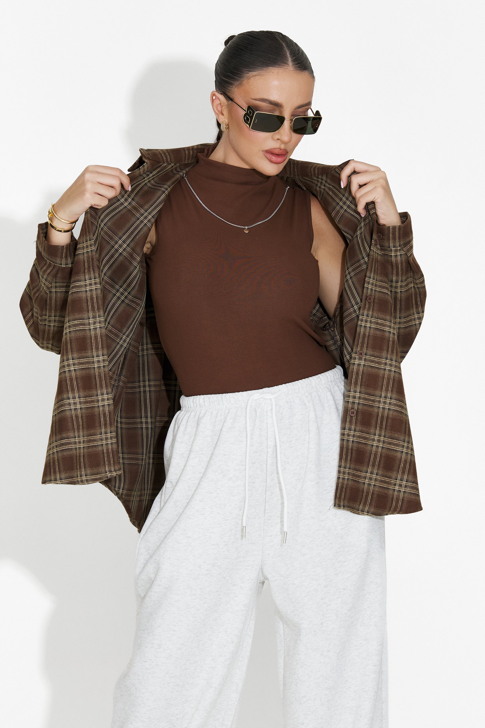 Arlete Bogas női szett: ing + barna top