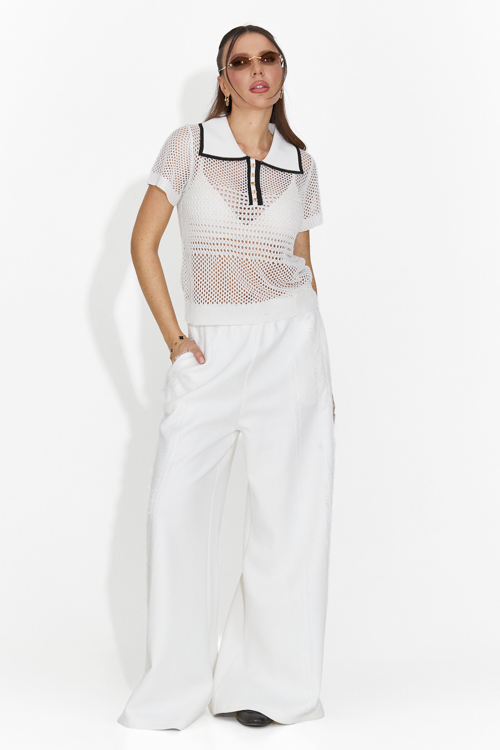 Női fehér, hétköznapi póló Raluka Bogas