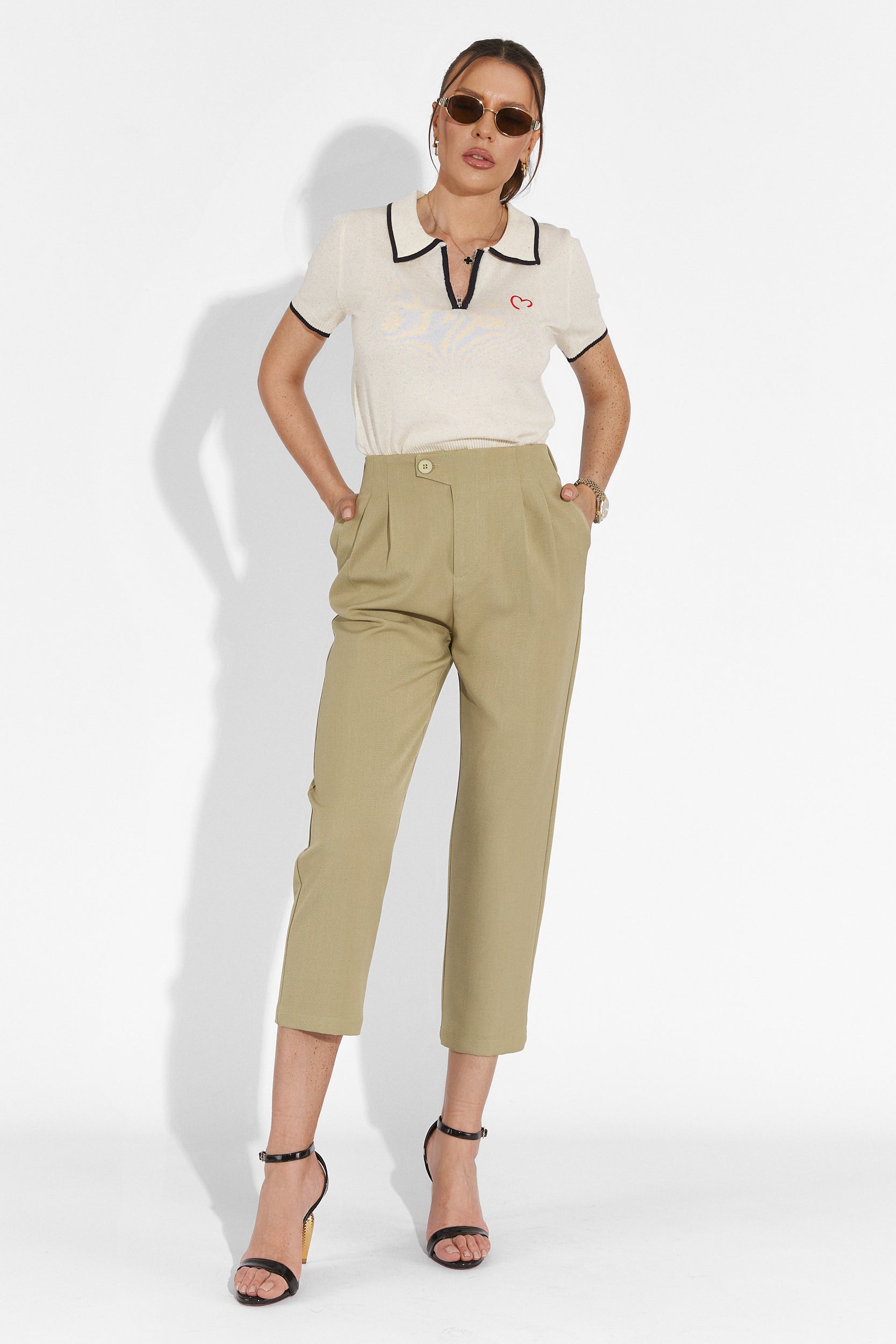 Tricou dama casual bej Peter Bogas