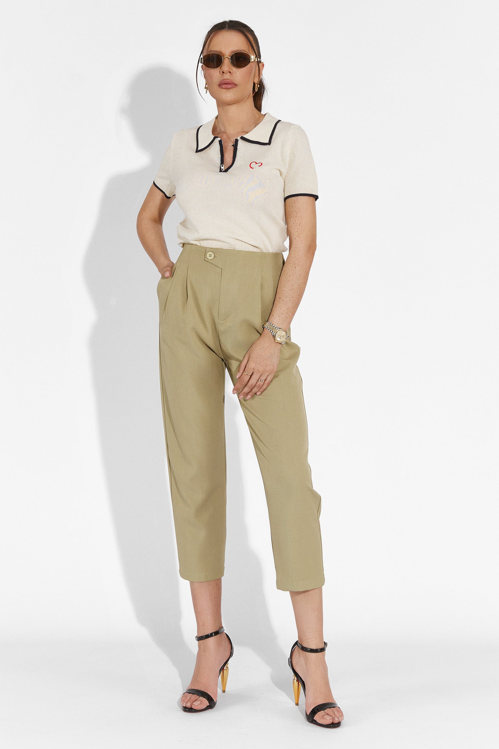 Tricou dama casual bej Peter Bogas