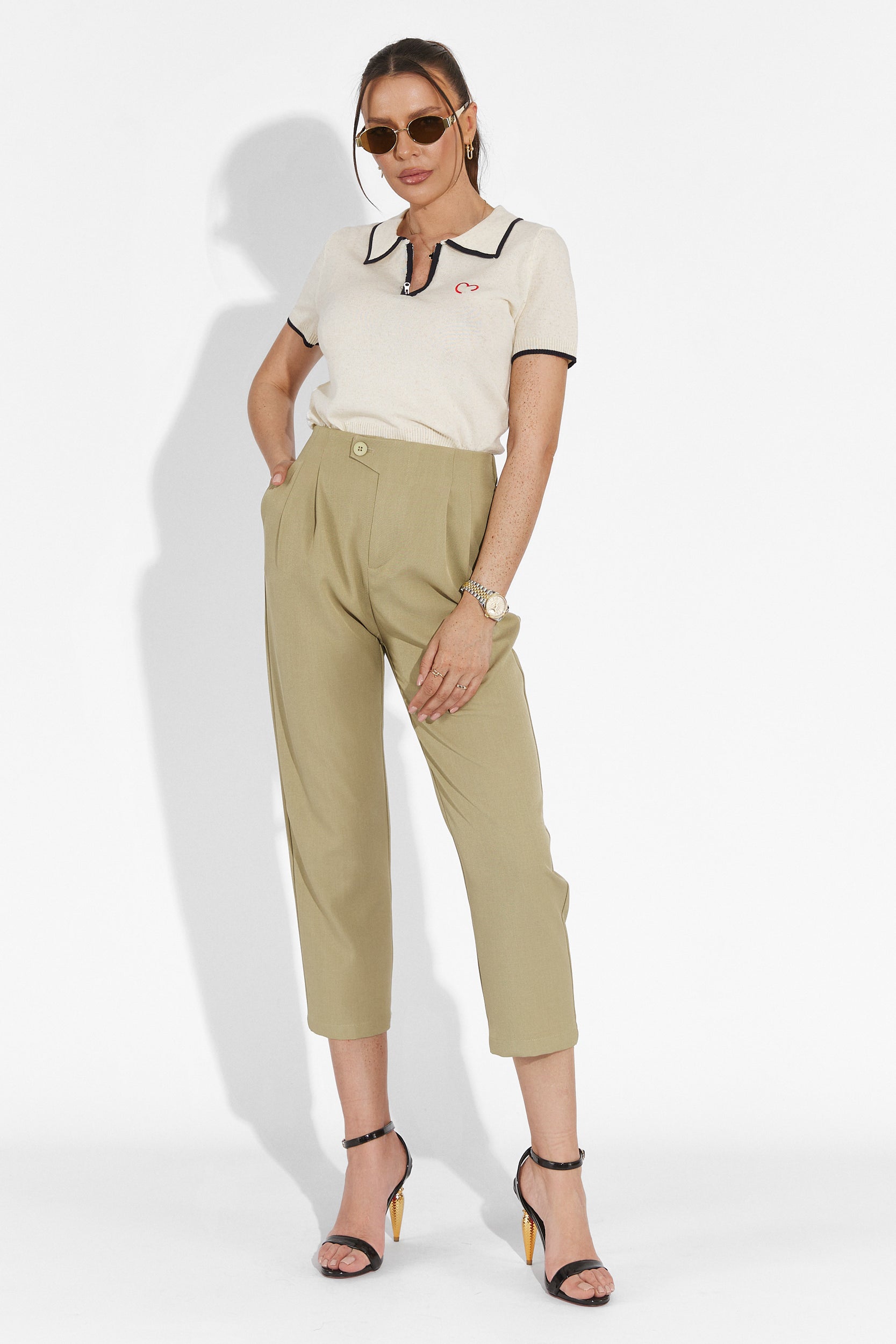 Tricou dama casual bej Peter Bogas