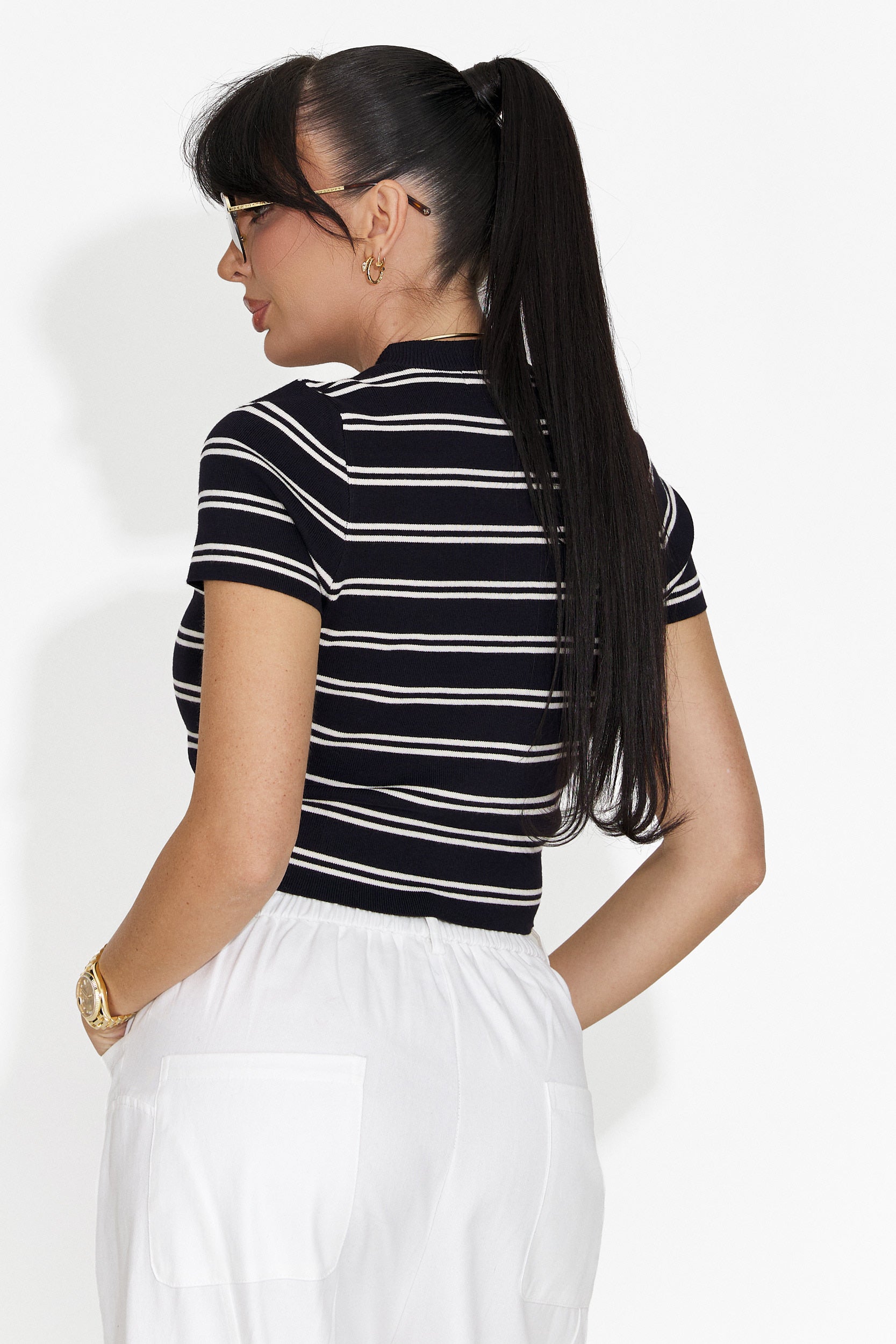 Női laza sötétkék póló Yolandia Bogas