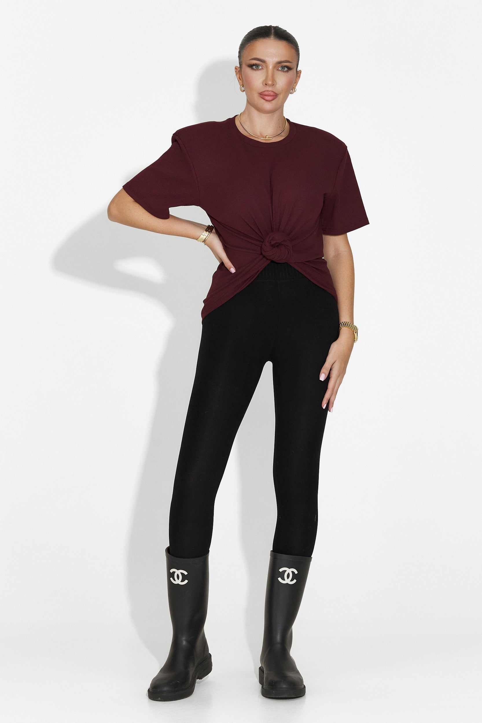 Norelia Bogas Véletlenszerű Bordó Női Póló