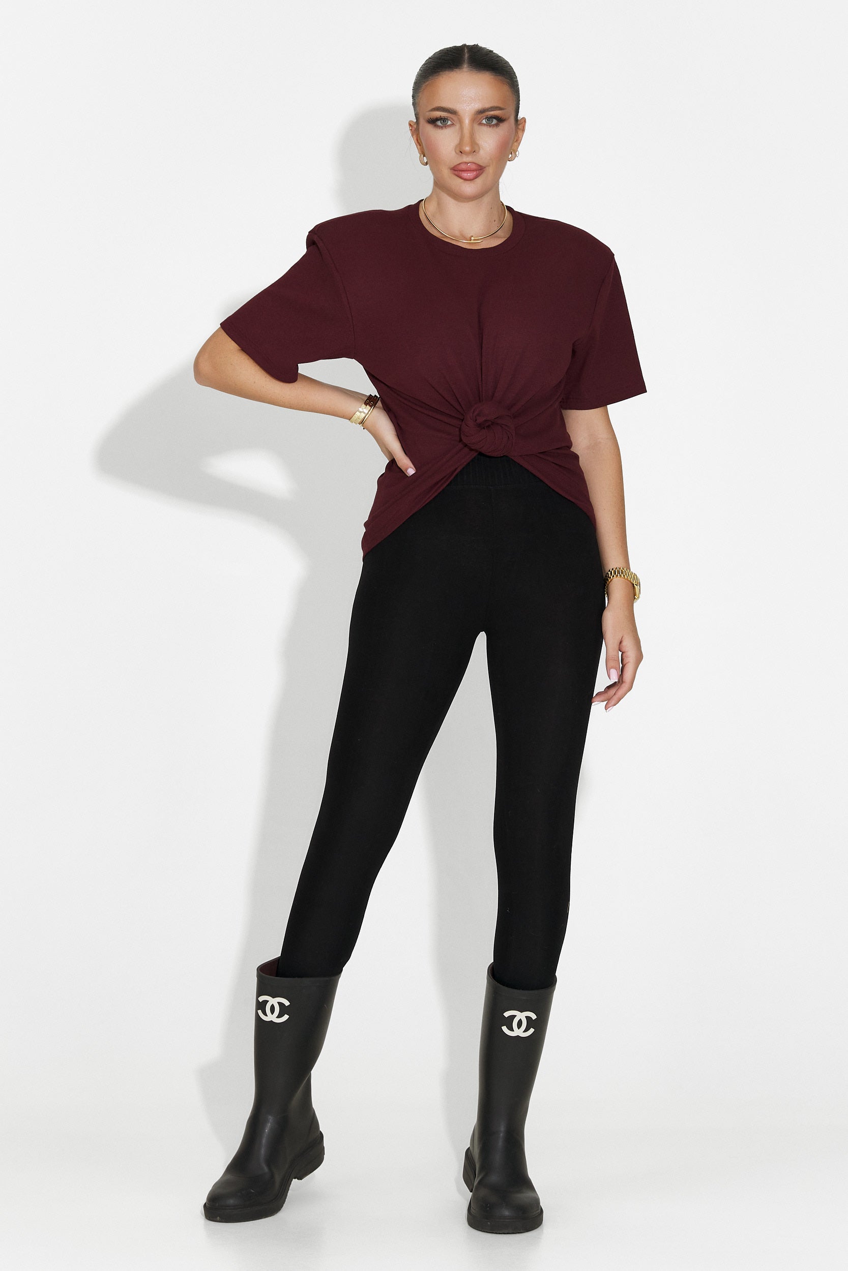 Norelia Bogas Véletlenszerű Bordó Női Póló