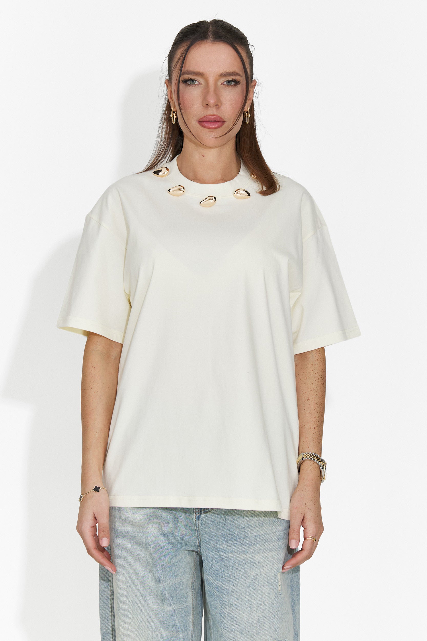 Női sárga, hétköznapi póló Cristelia Bogas