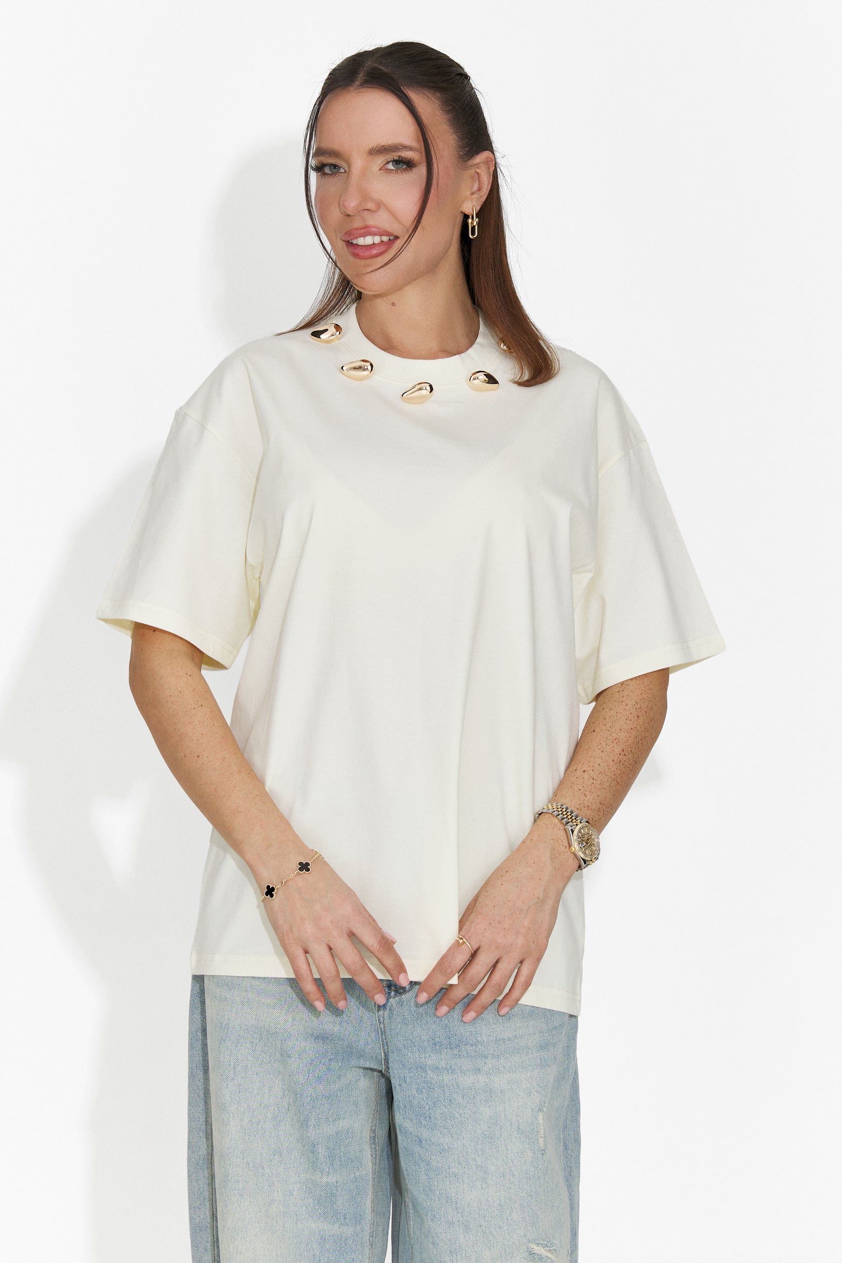 Női sárga, hétköznapi póló Cristelia Bogas